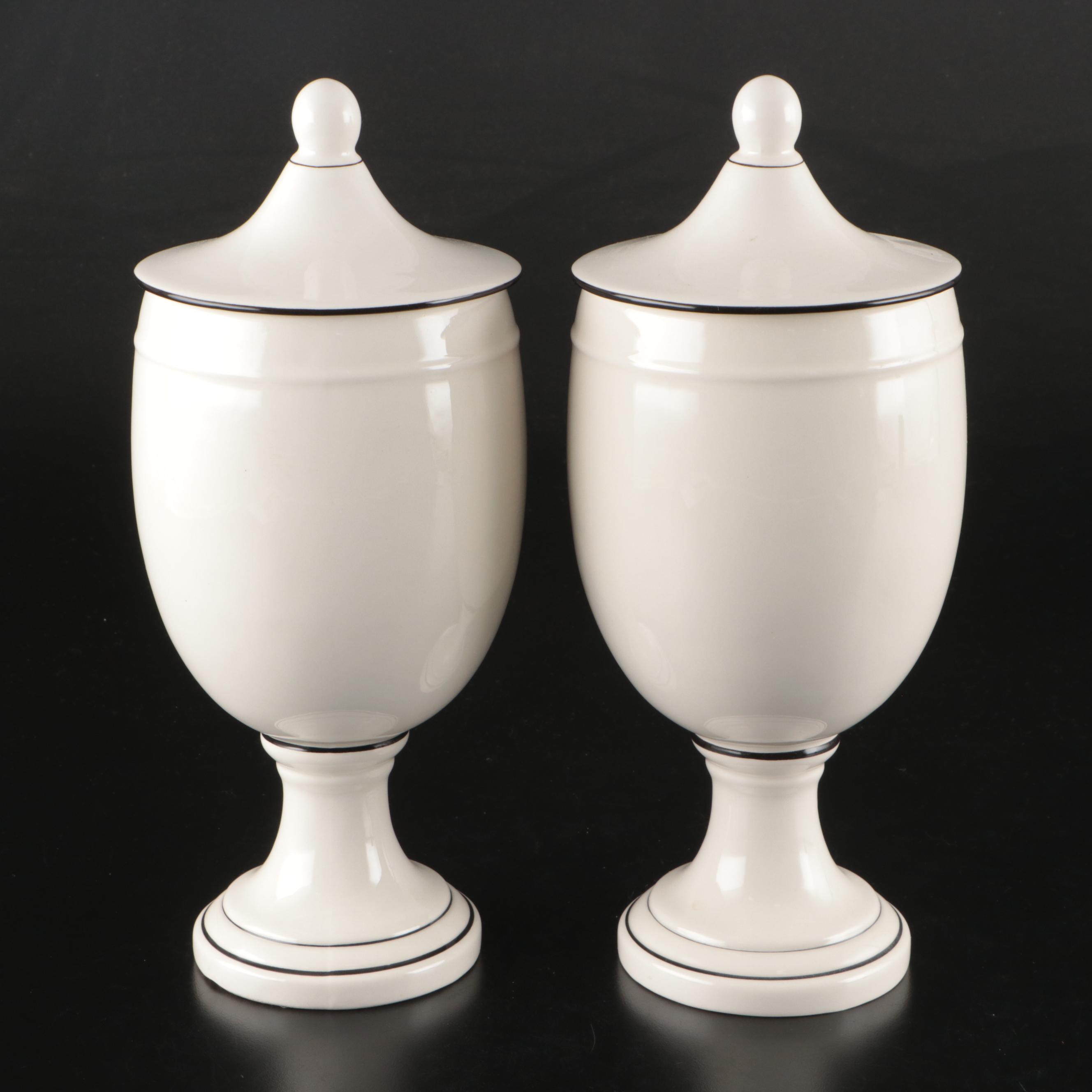Pottery Barn French Style Ceramic Apothecary Jars