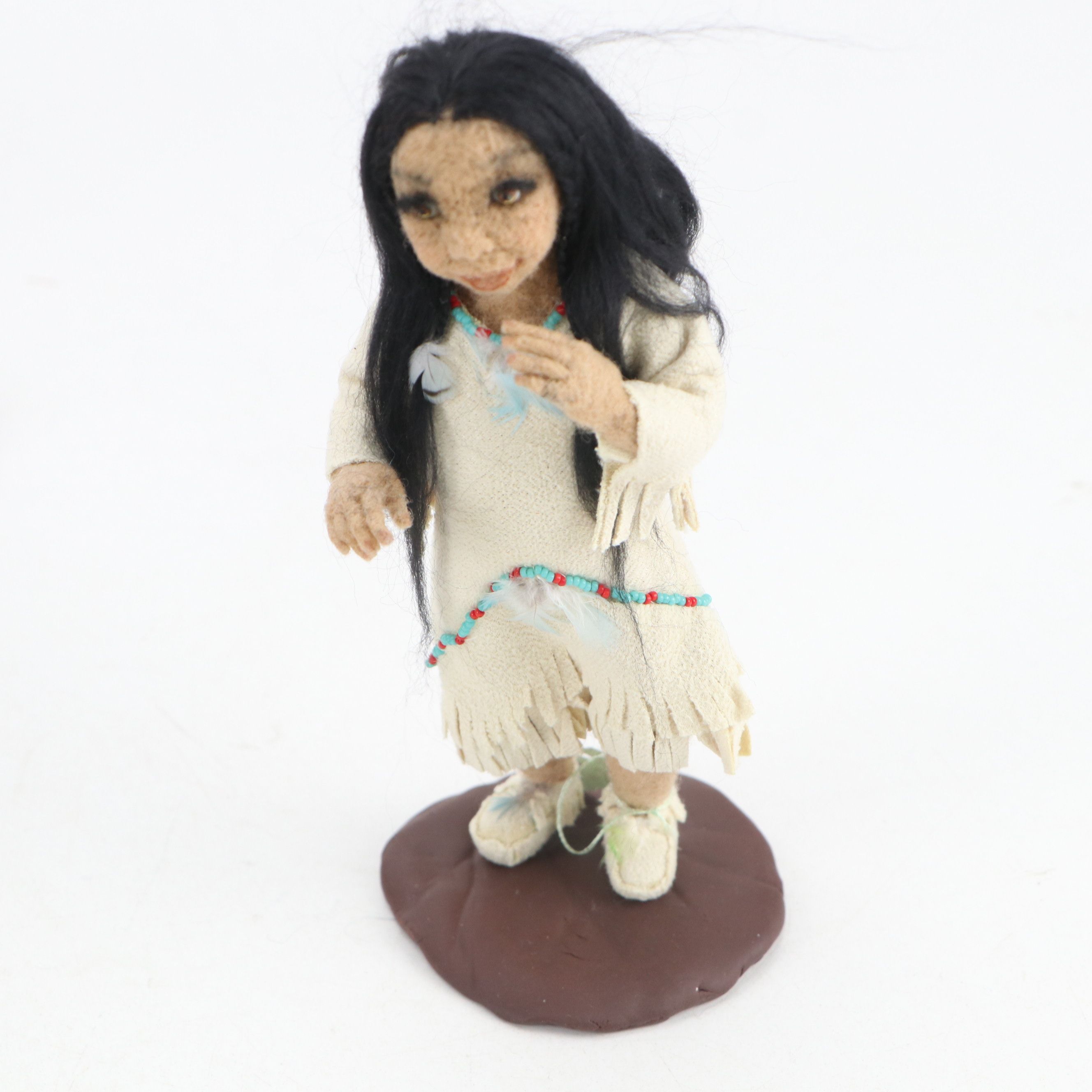 Handmade Navajo Storyteller Doll with Other Indigenous Dolls and Figures