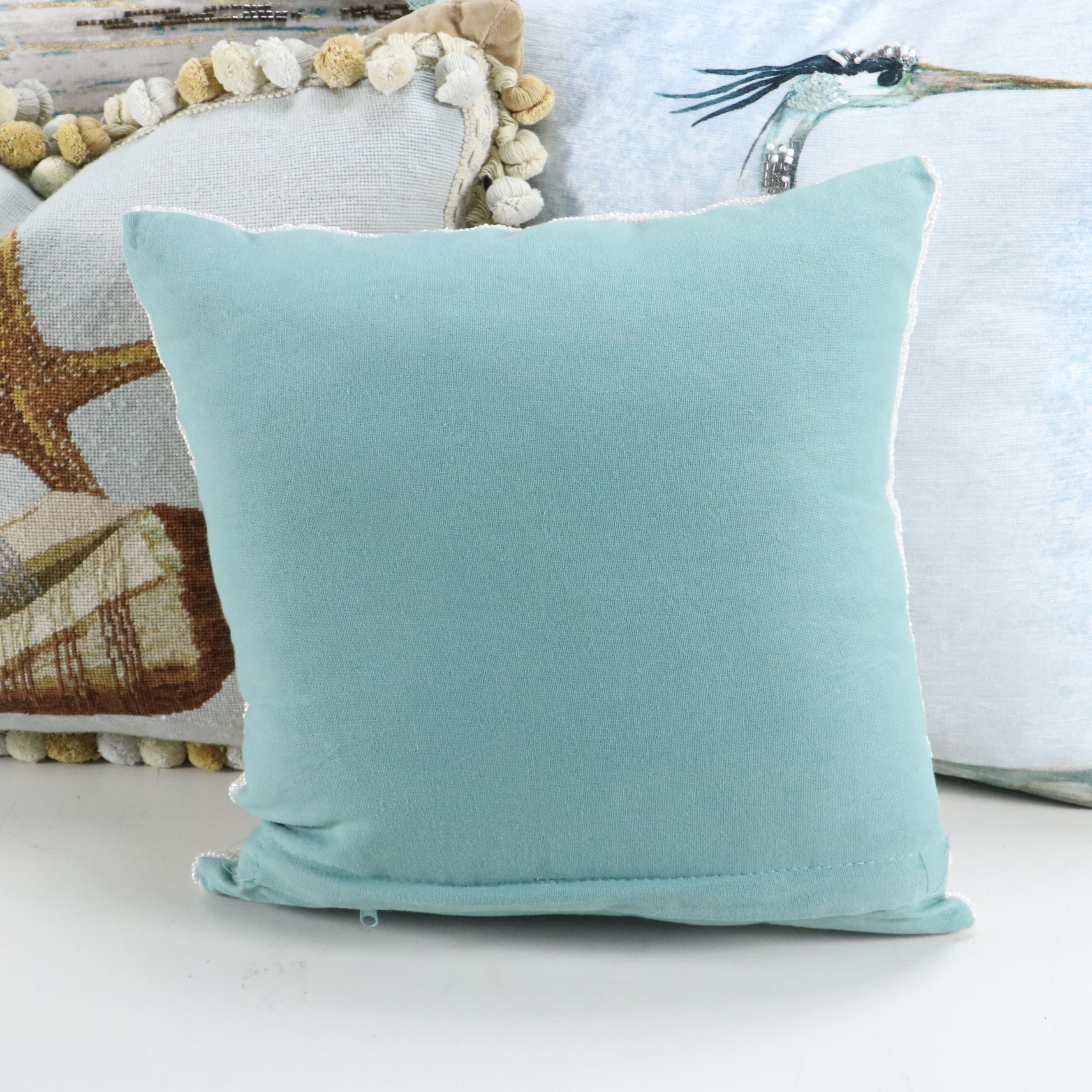 Beaded, Needlepoint and Embroidered Decorative Pillows
