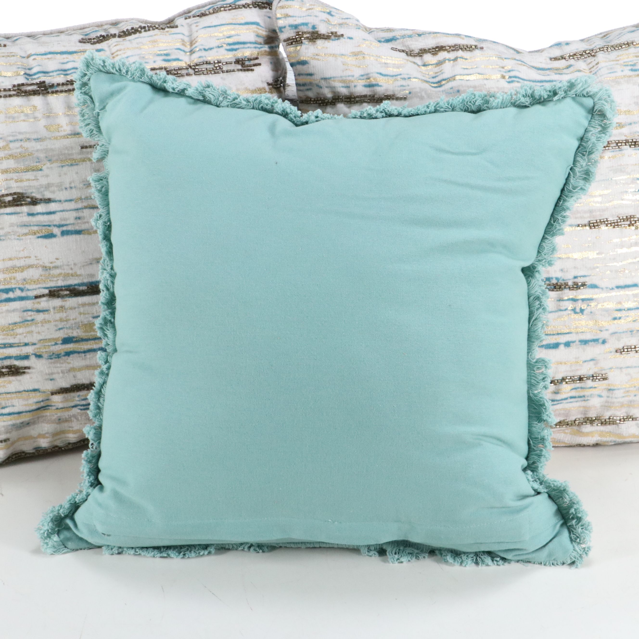Beaded, Needlepoint and Embroidered Decorative Pillows