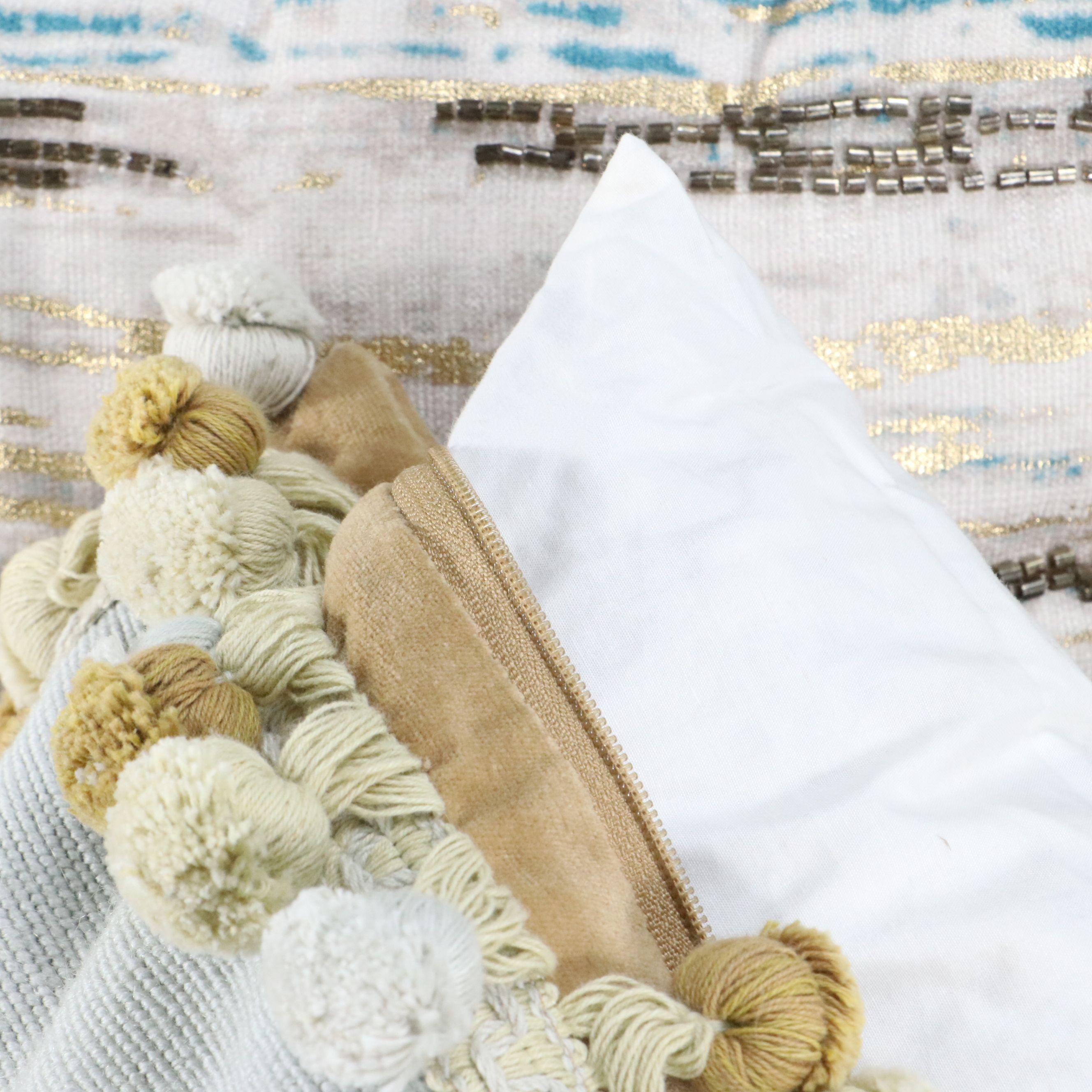 Beaded, Needlepoint and Embroidered Decorative Pillows