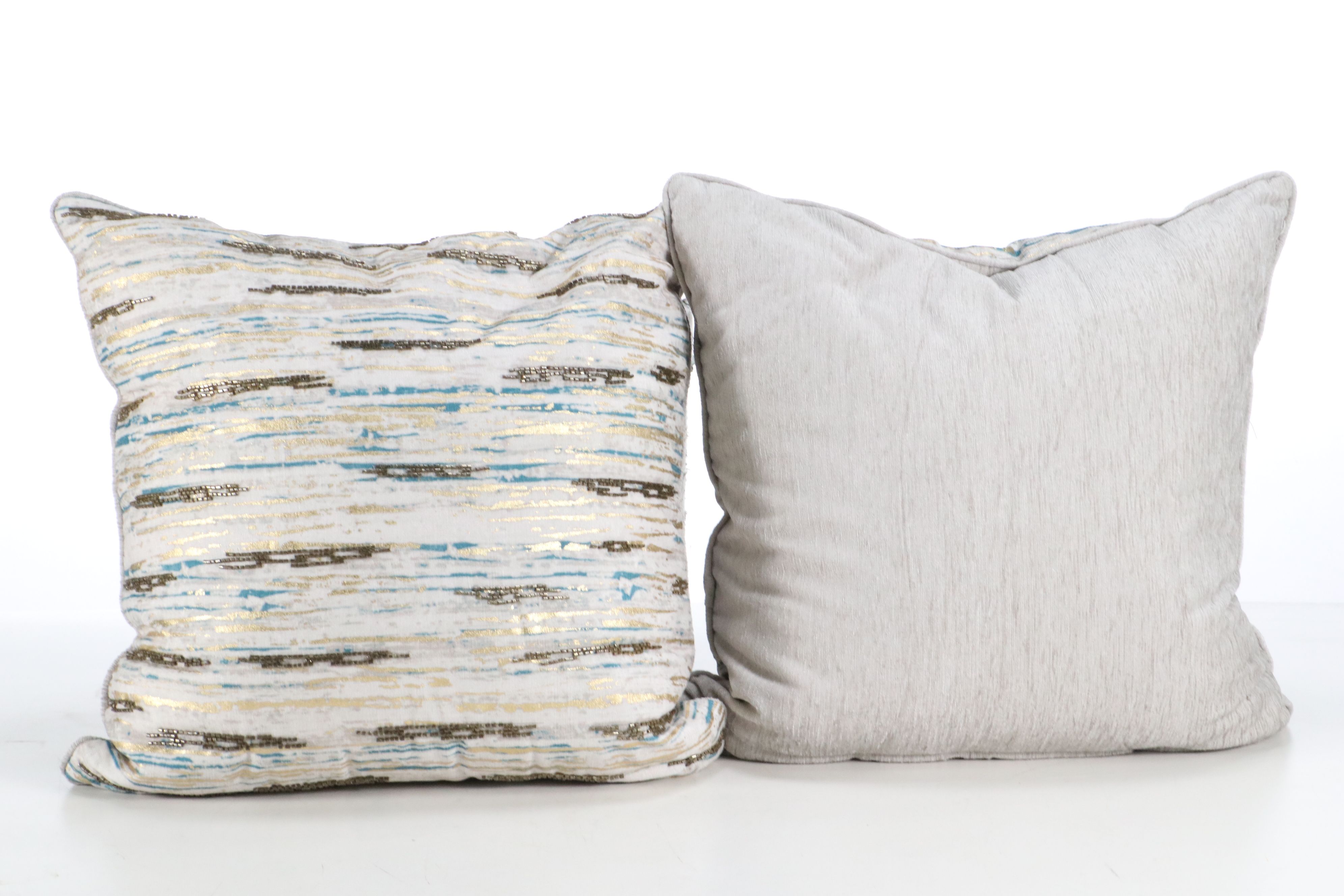 Beaded, Needlepoint and Embroidered Decorative Pillows