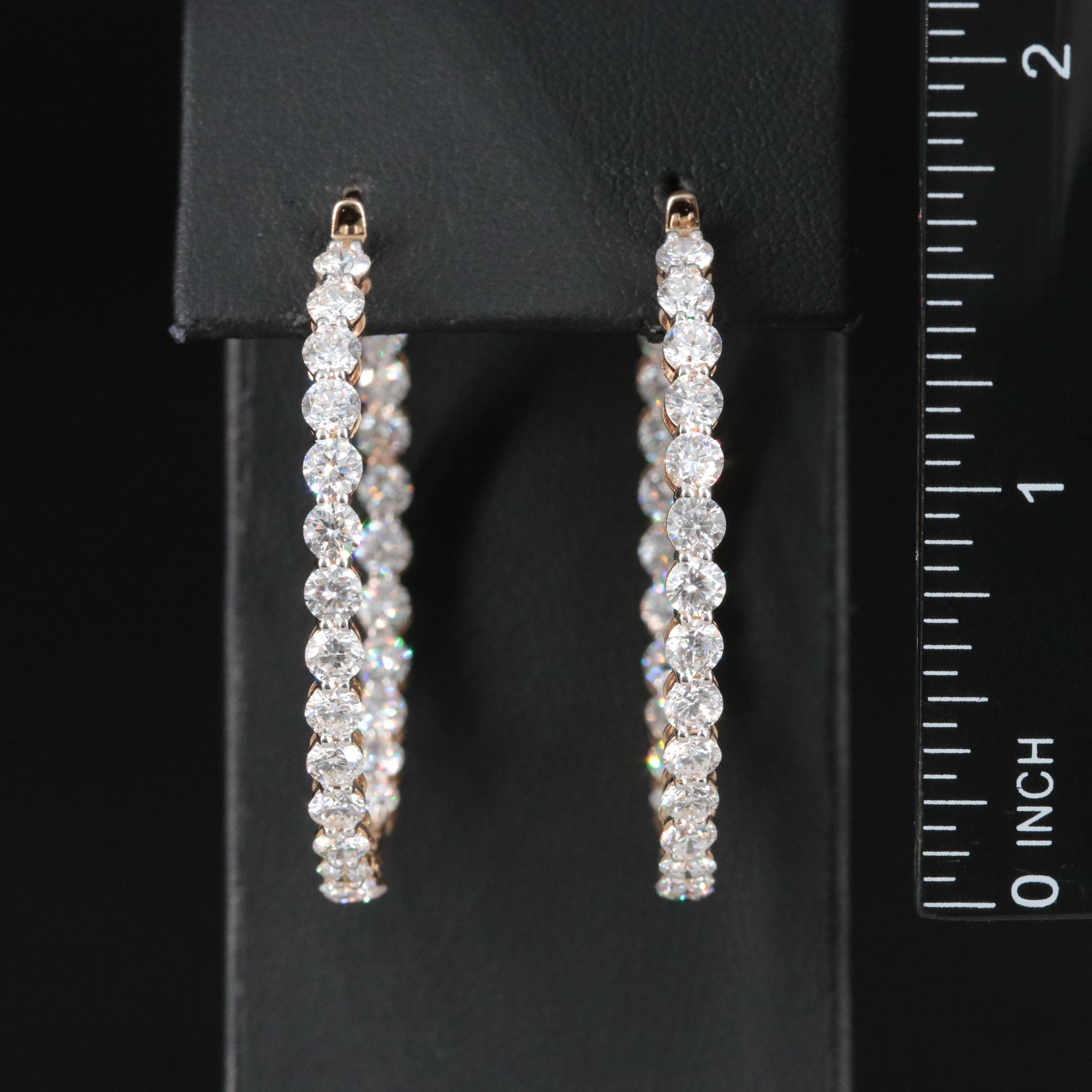 14K 9.62 CTW Lab Grown Diamond Inside Out Hoop Earrings