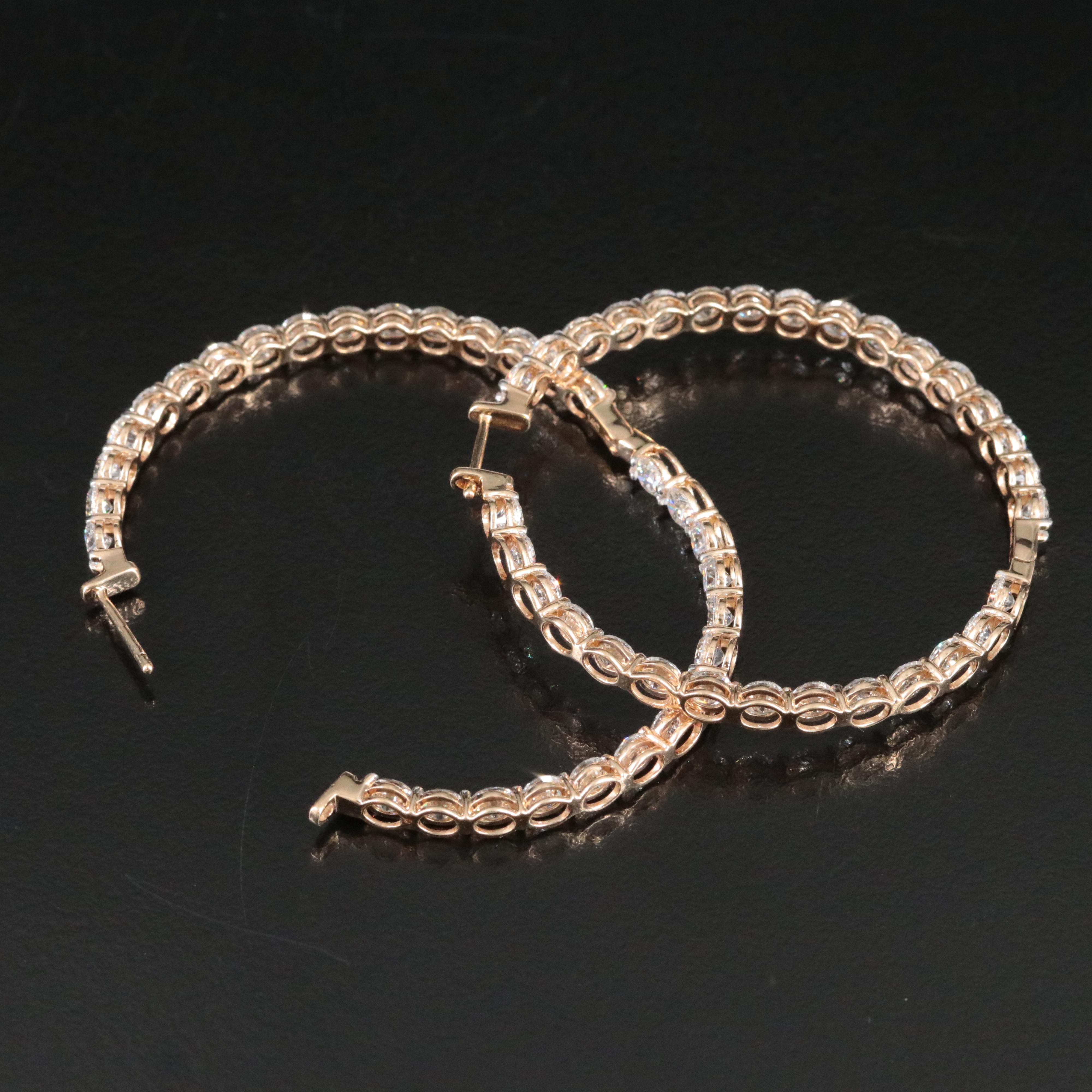 14K 9.62 CTW Lab Grown Diamond Inside Out Hoop Earrings