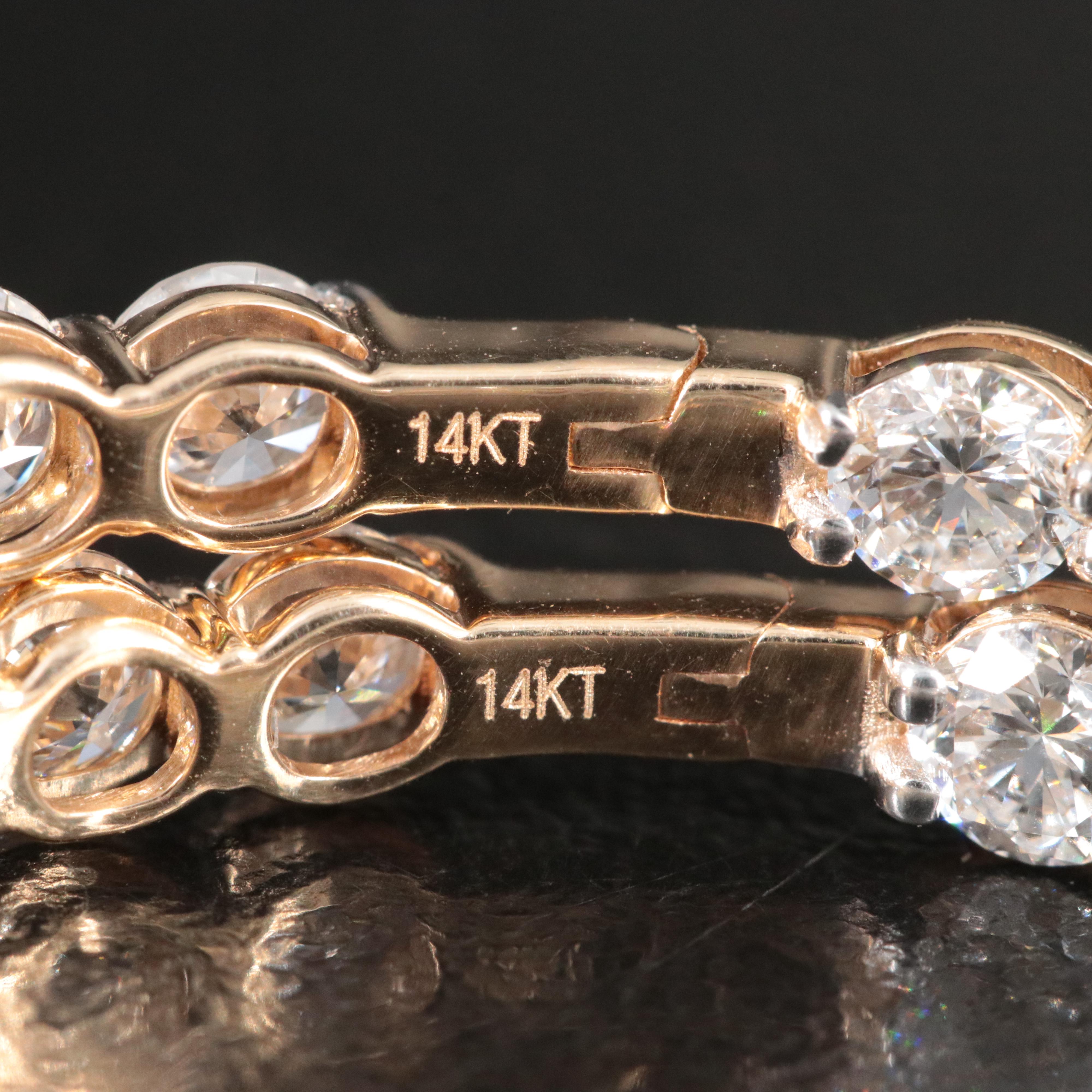 14K 9.62 CTW Lab Grown Diamond Inside Out Hoop Earrings