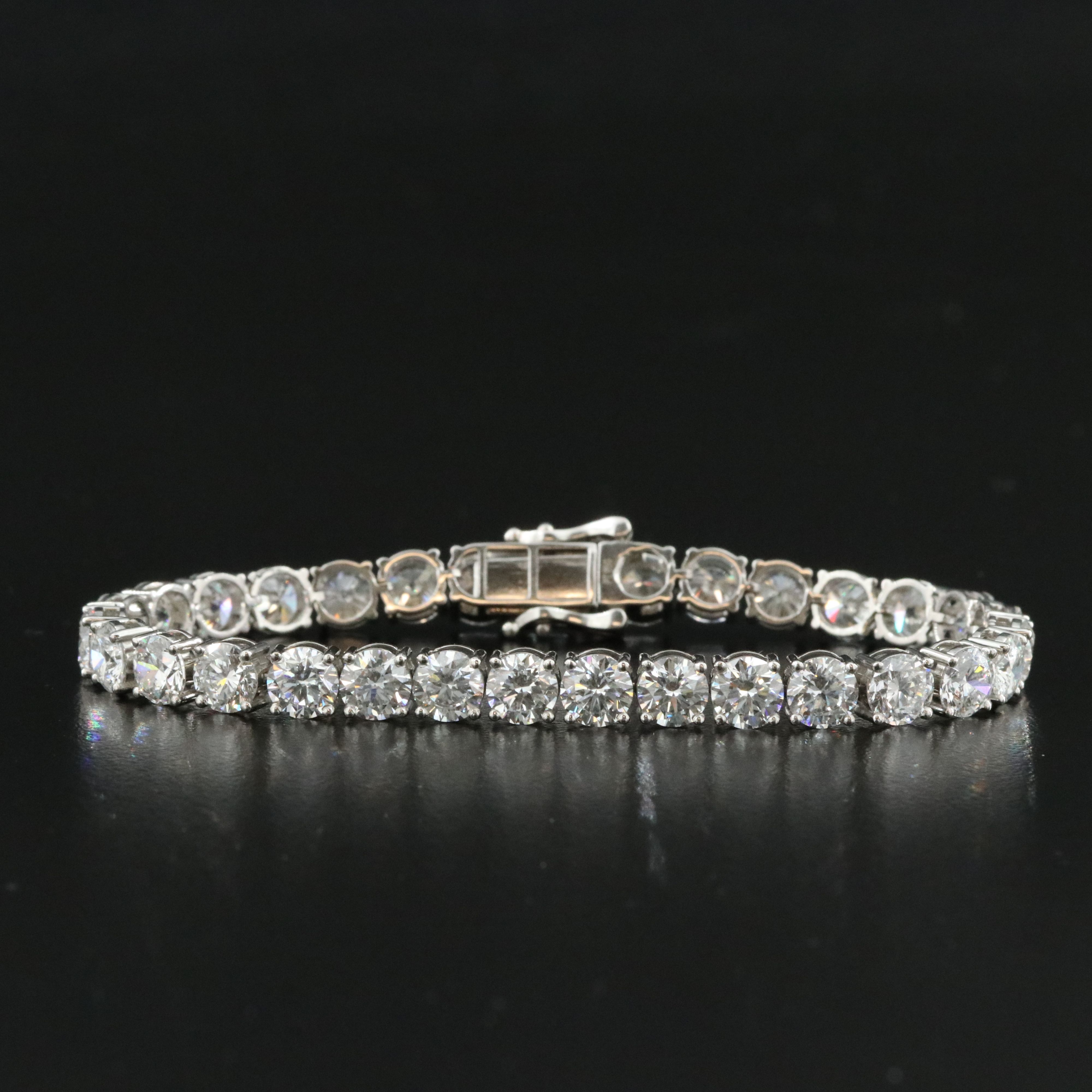 Platinum 15.97 CTW Lab Grown Diamond Line Bracelet