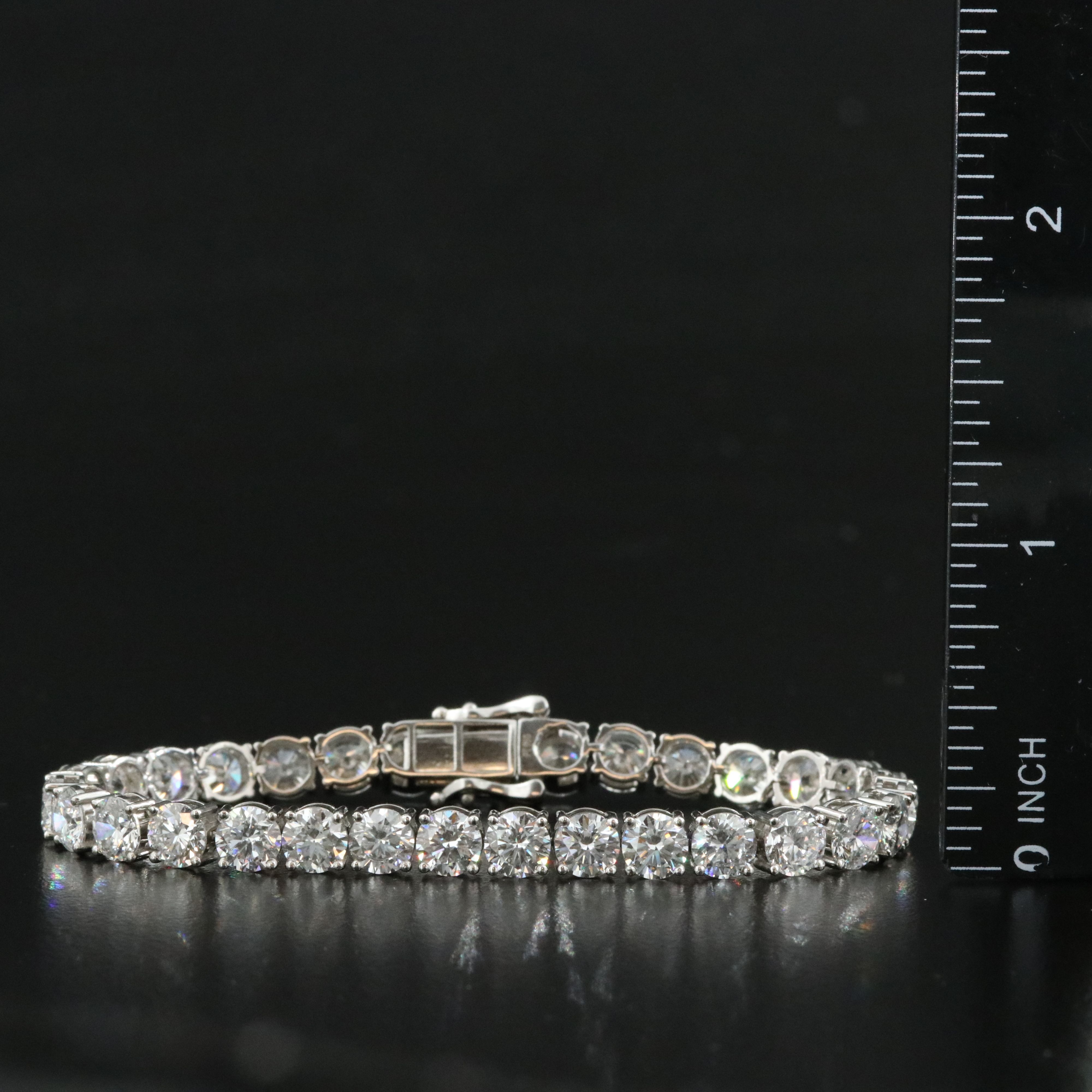 Platinum 15.97 CTW Lab Grown Diamond Line Bracelet