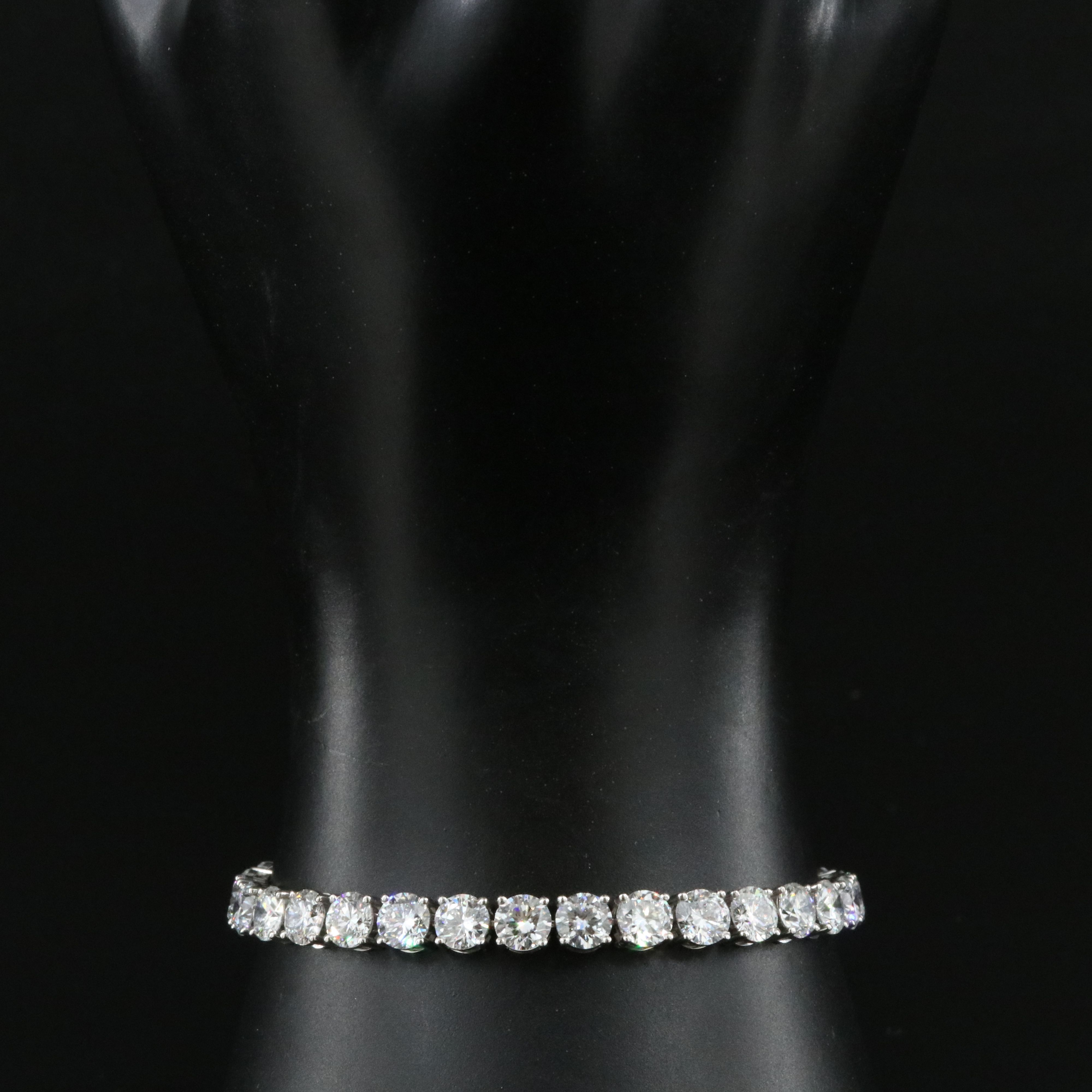 Platinum 15.97 CTW Lab Grown Diamond Line Bracelet