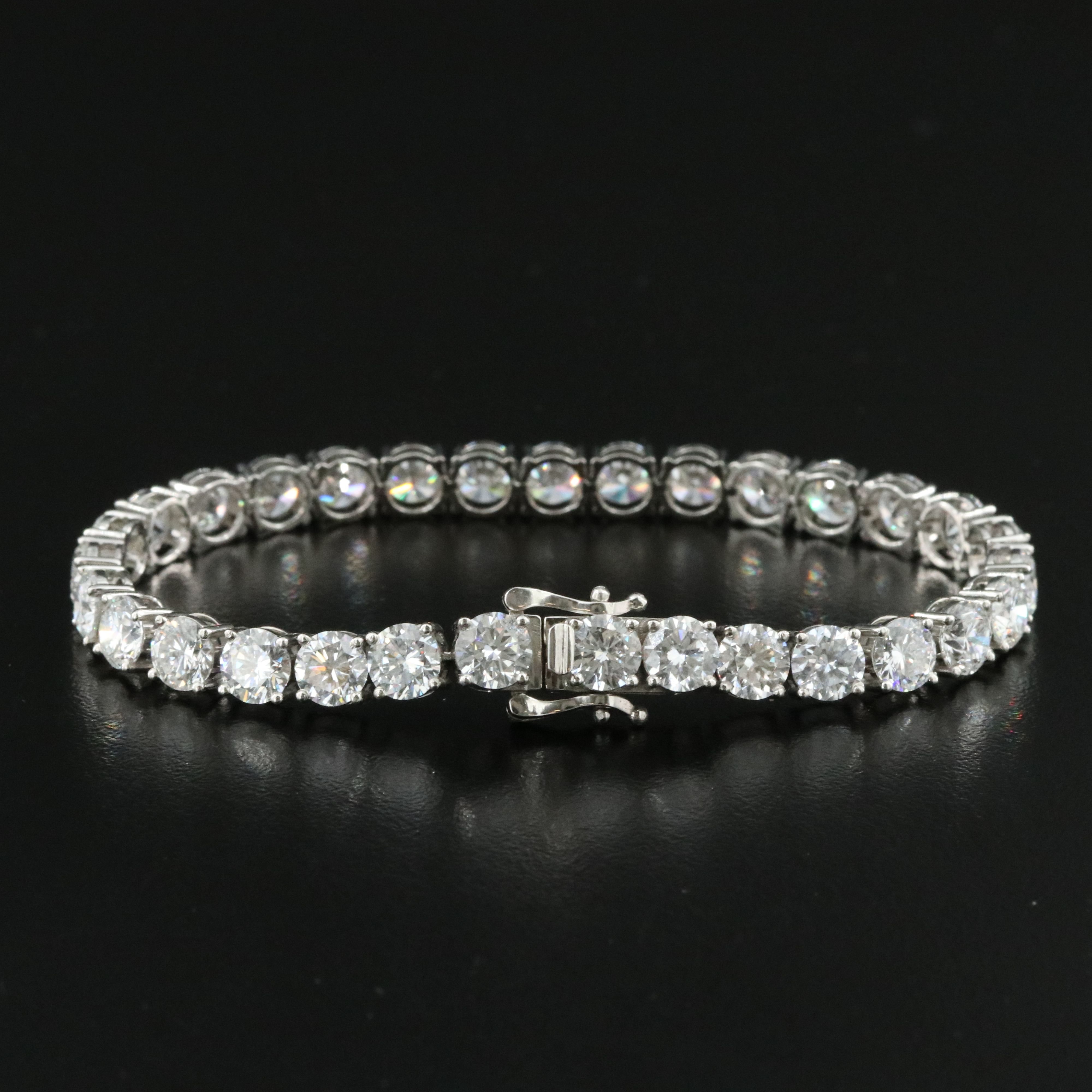 Platinum 15.97 CTW Lab Grown Diamond Line Bracelet