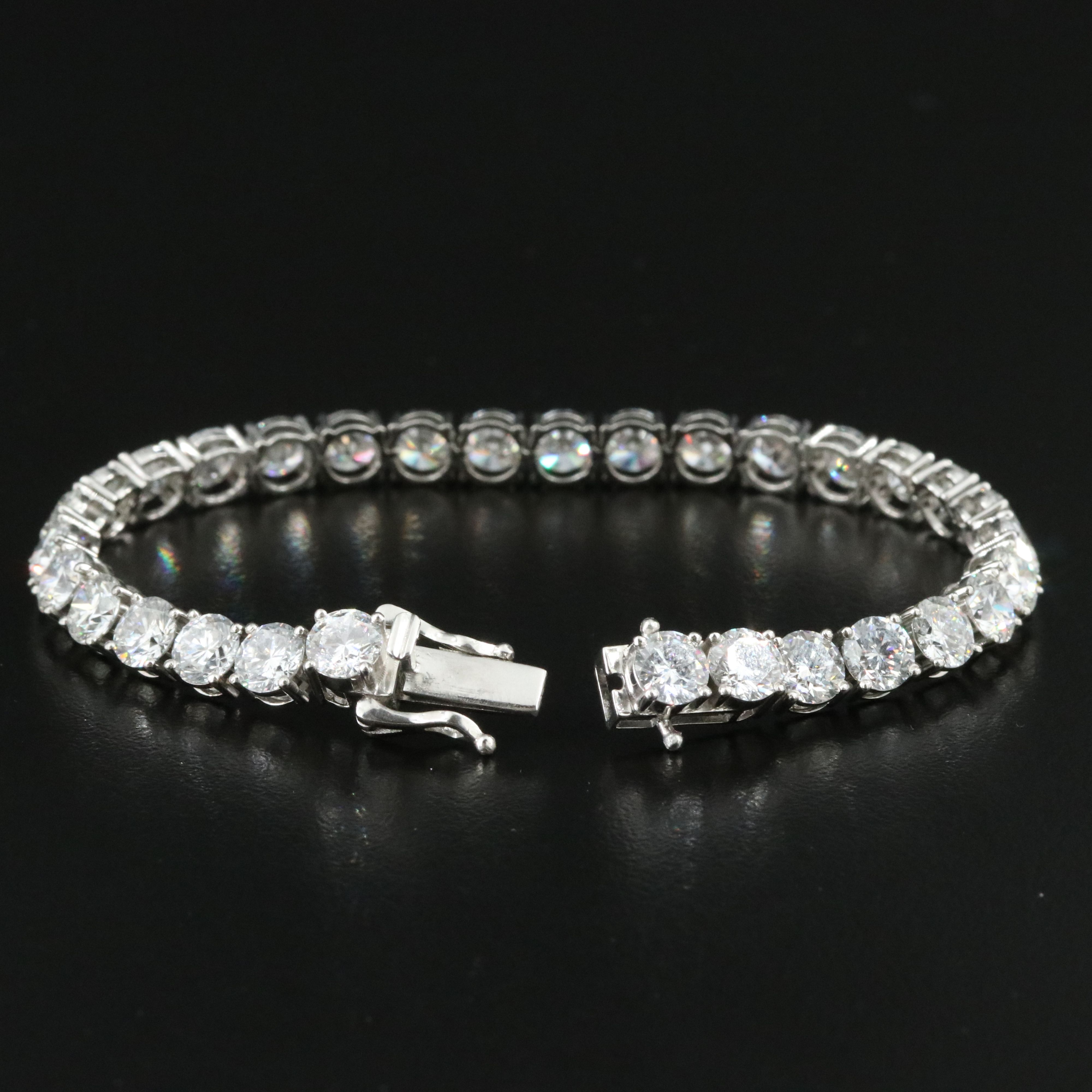 Platinum 15.97 CTW Lab Grown Diamond Line Bracelet