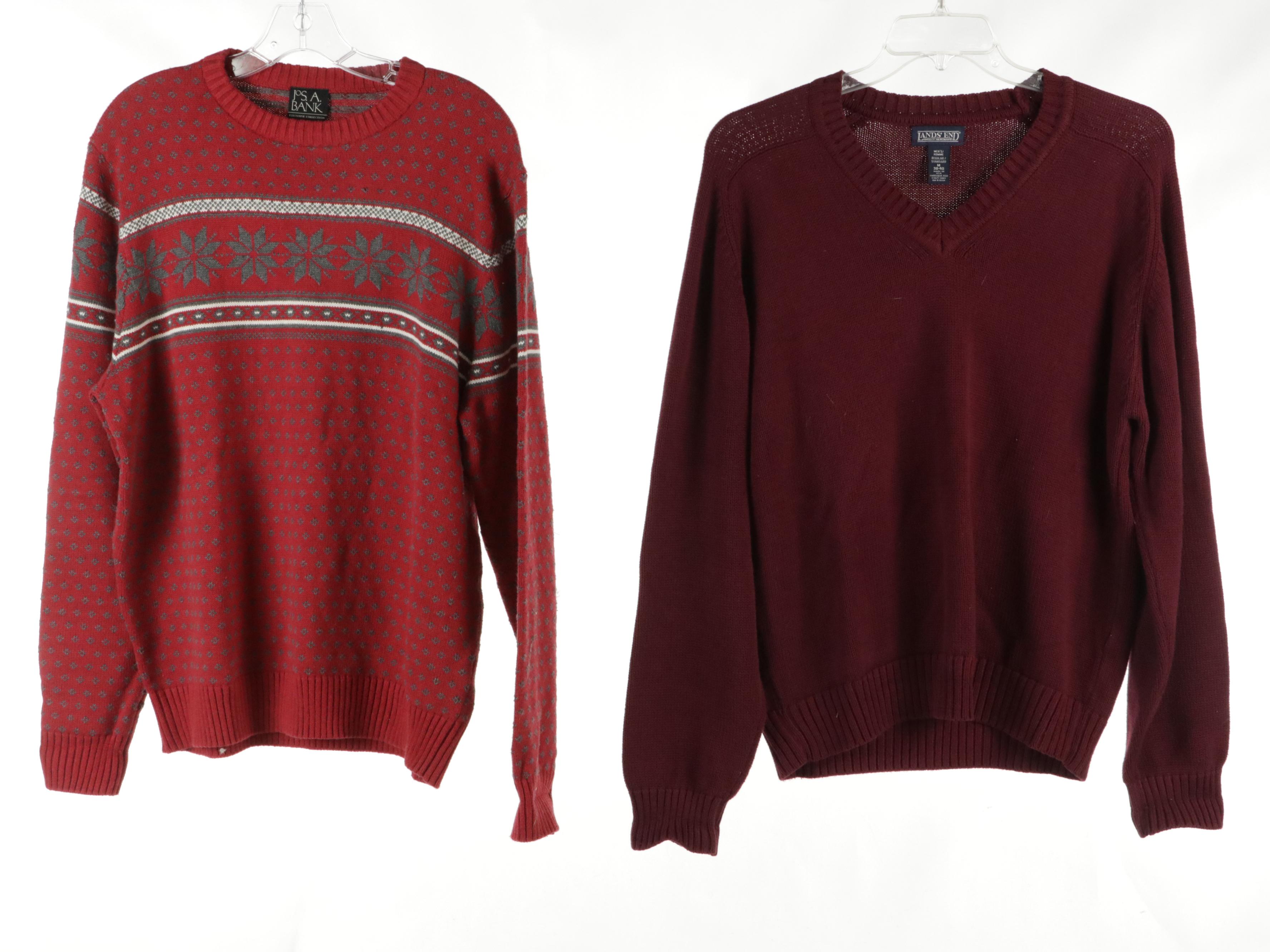 Men's Lands' End Cotton Knit Pullover & V-Necks, JoS. A. Bank Fair Isle Sweater