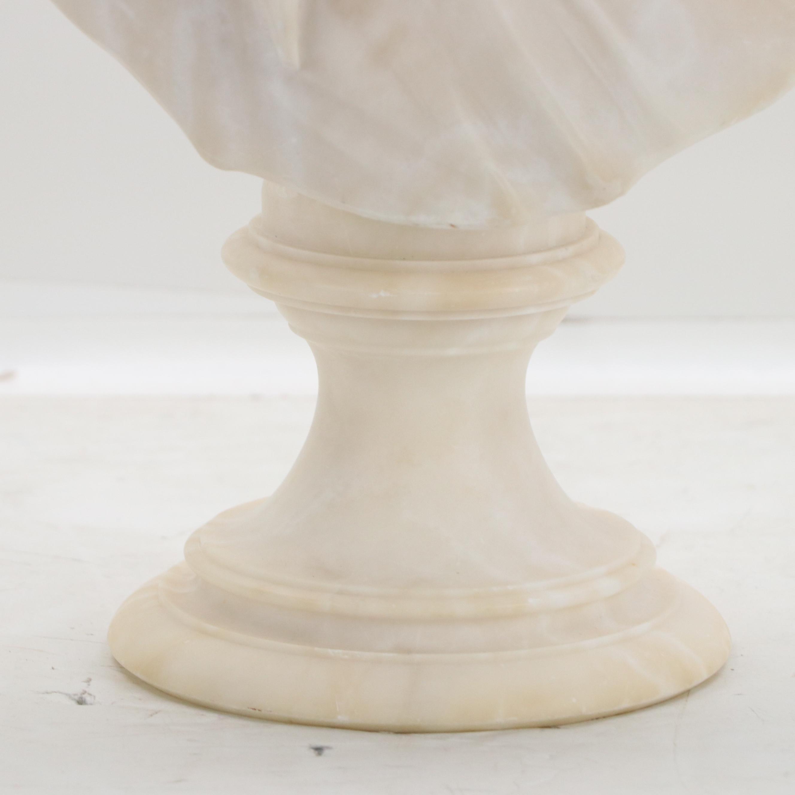 Italian School Alabaster Bust of Woman, 20th Century