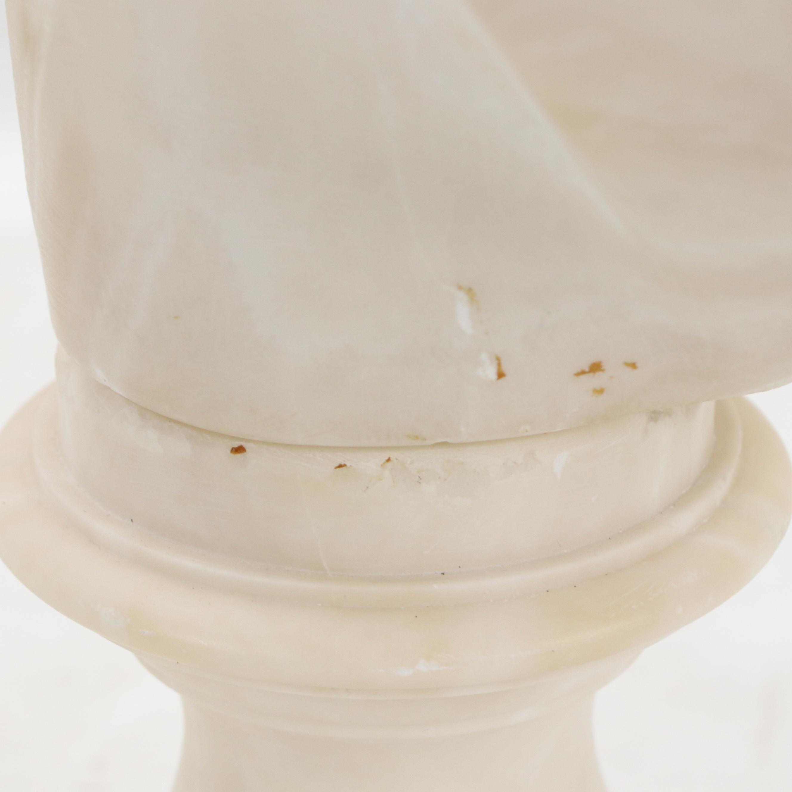 Italian School Alabaster Bust of Woman, 20th Century