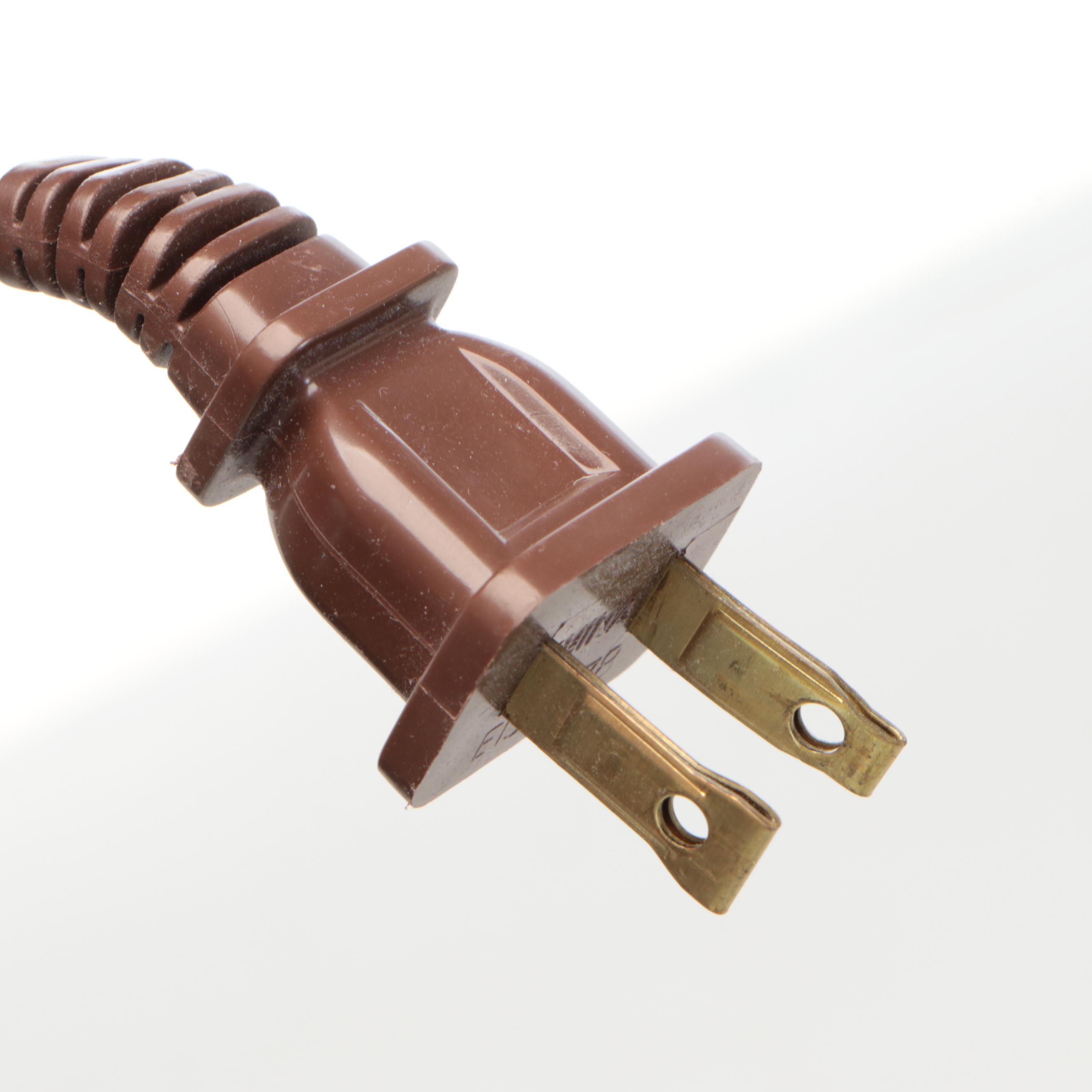 Pair of Bronzed Finish Wrought Iron Table Lamps with Cotton Coolie Shades