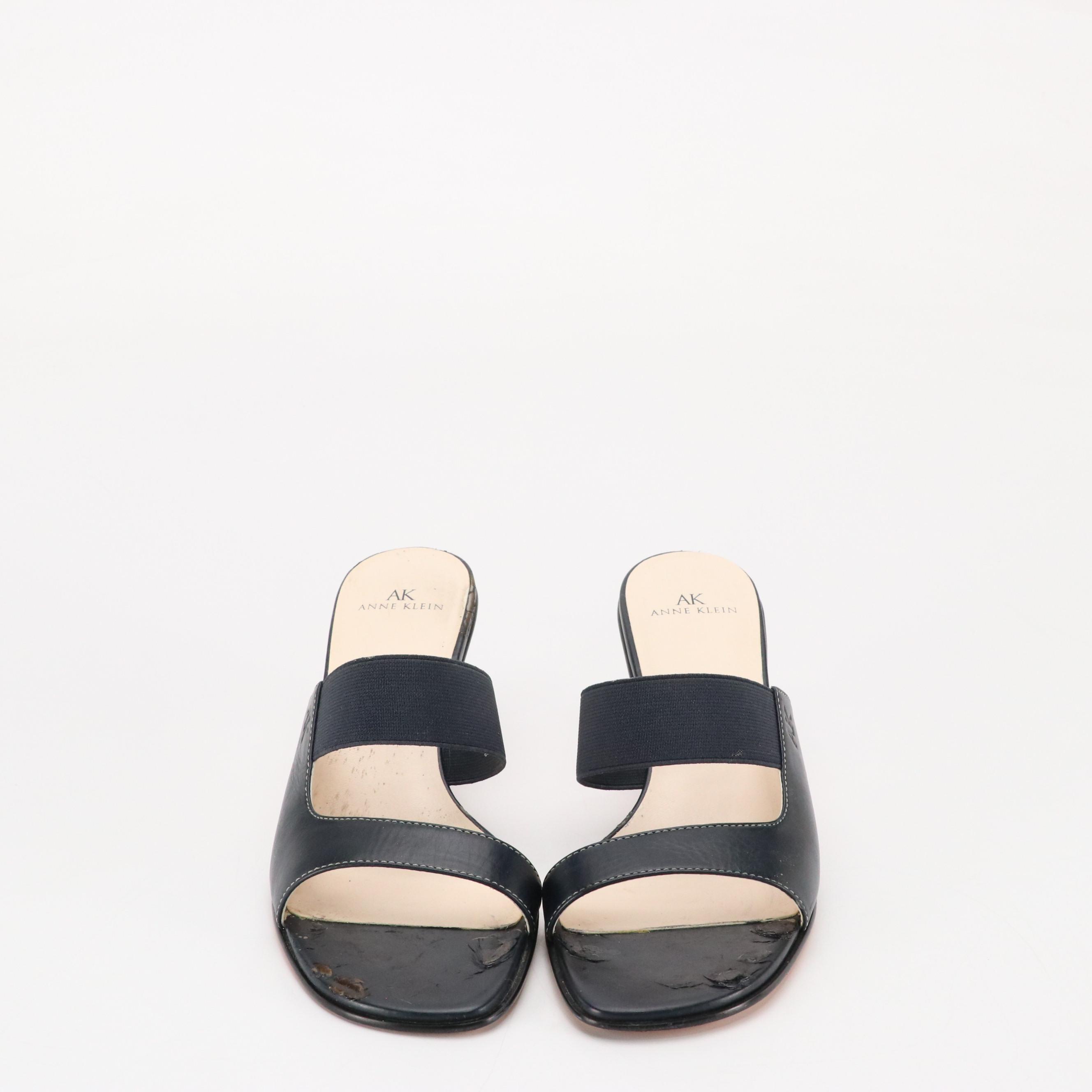 Bare Traps Vienna Slingback Flats with Anne Klein Open-Toe Mules in Leather