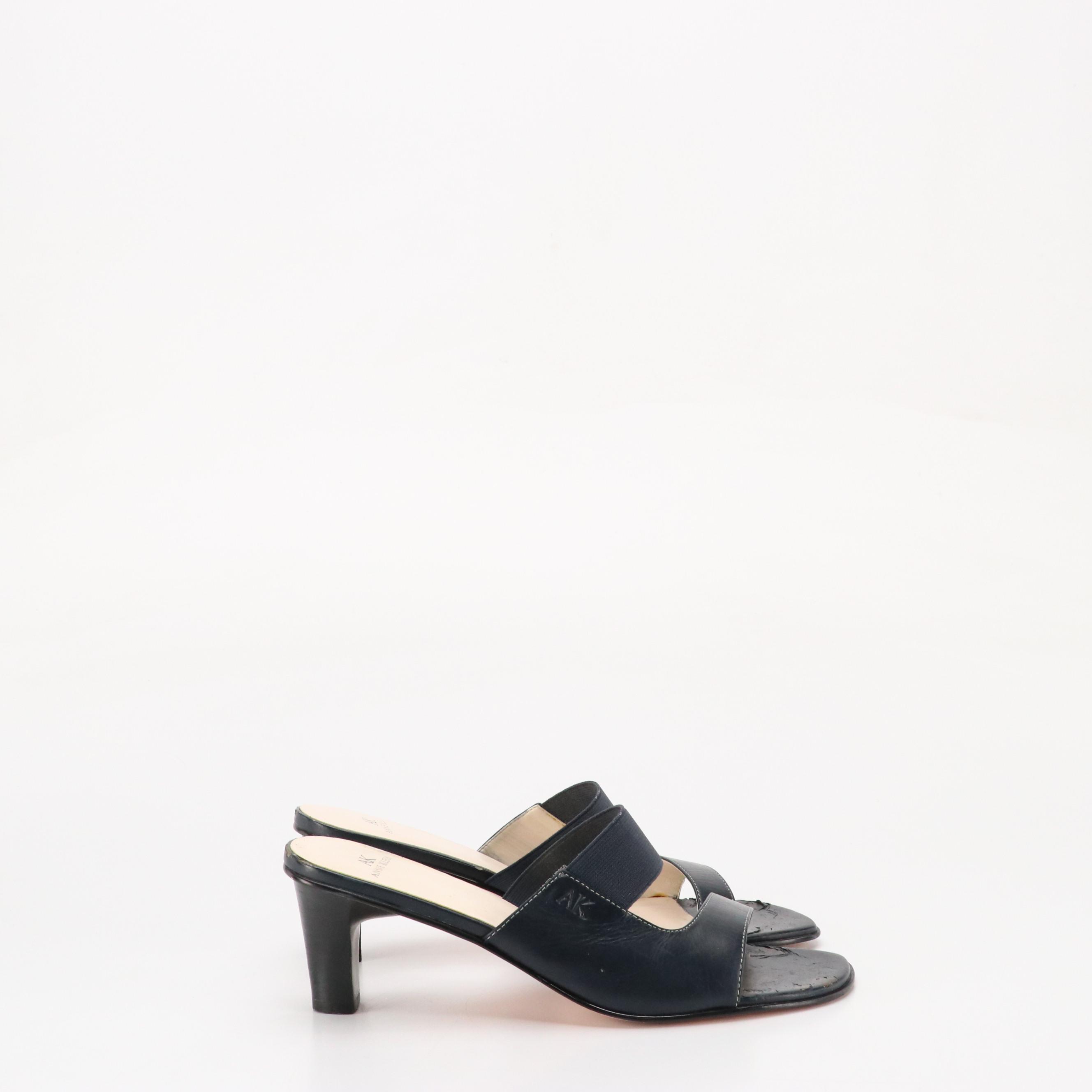 Bare Traps Vienna Slingback Flats with Anne Klein Open-Toe Mules in Leather