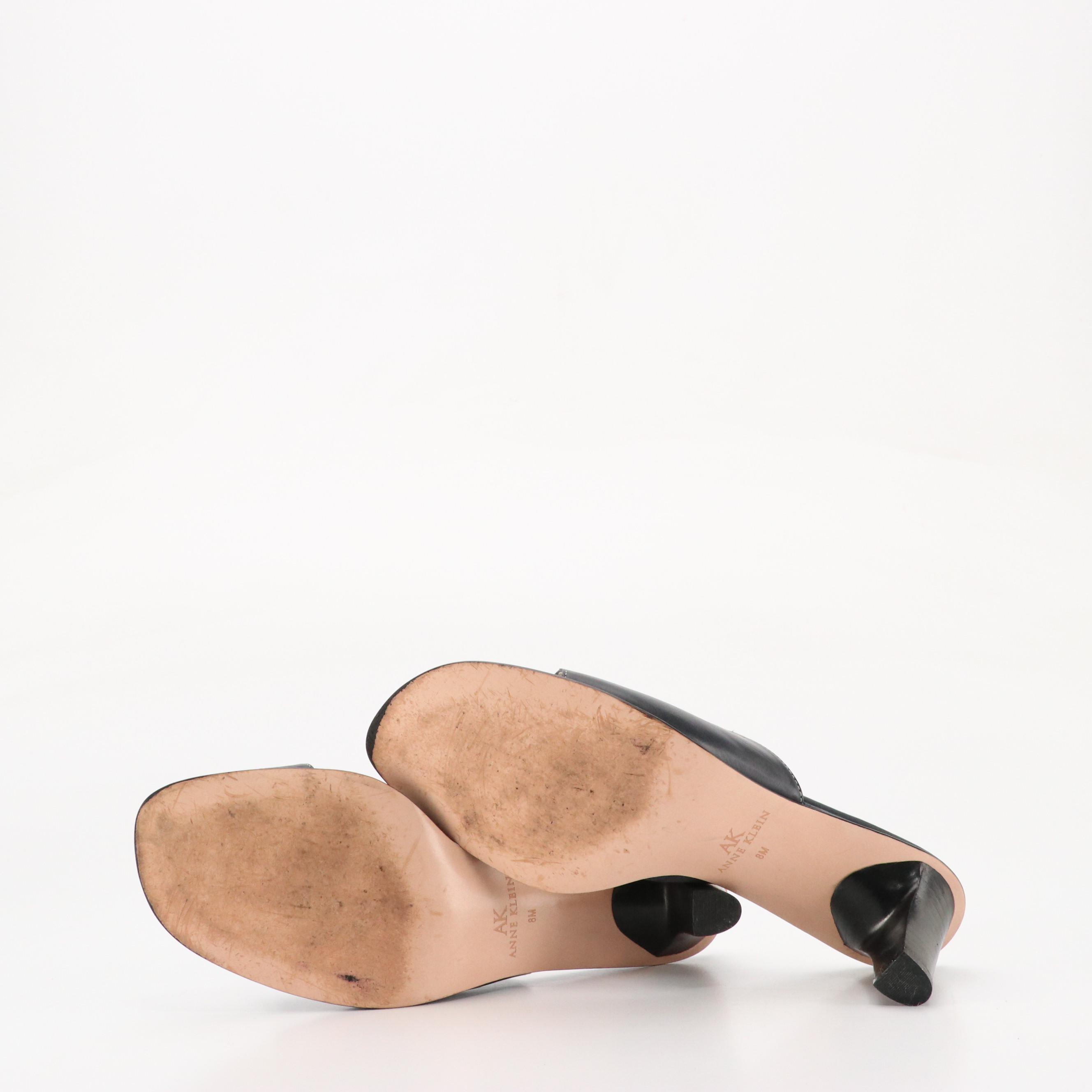Bare Traps Vienna Slingback Flats with Anne Klein Open-Toe Mules in Leather