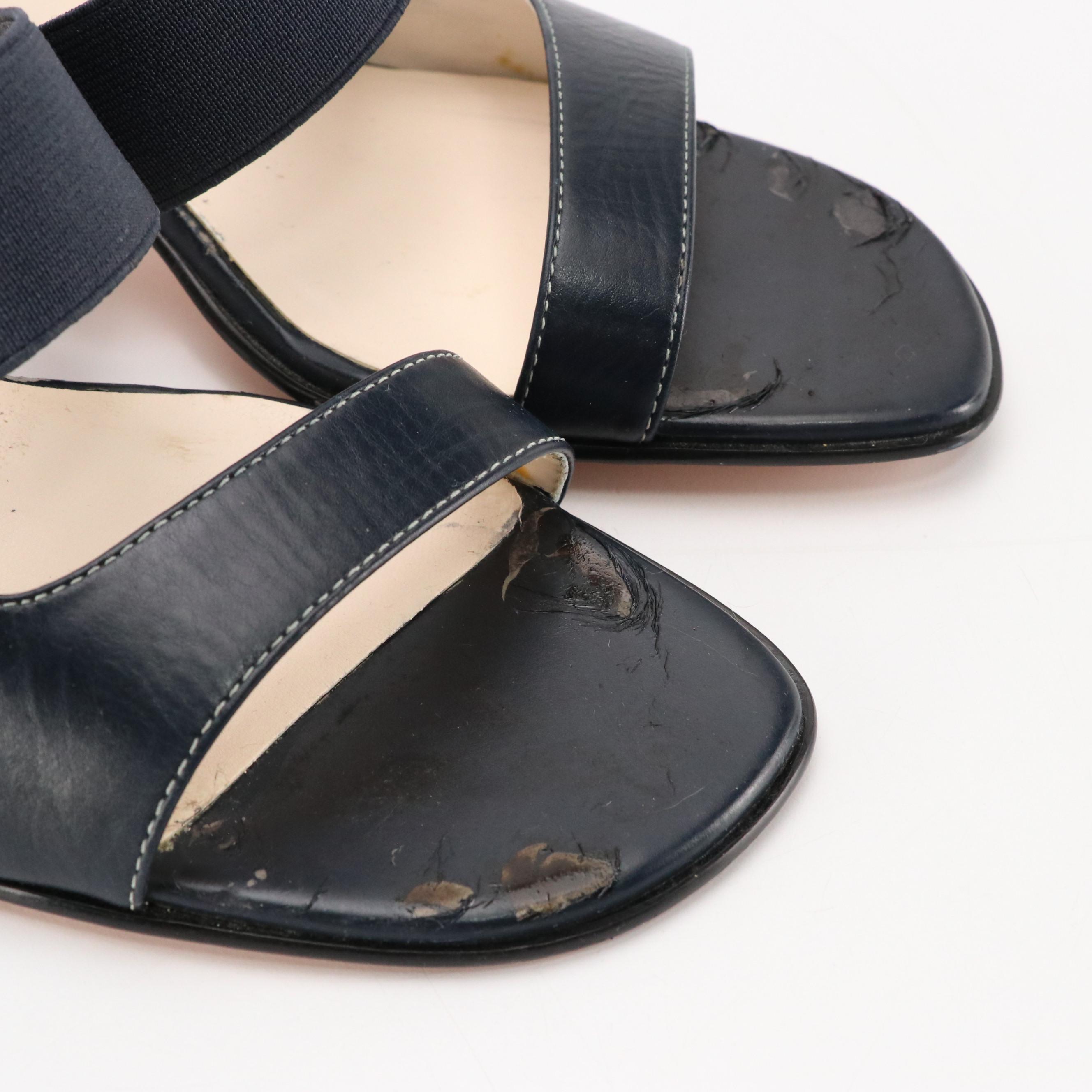 Bare Traps Vienna Slingback Flats with Anne Klein Open-Toe Mules in Leather