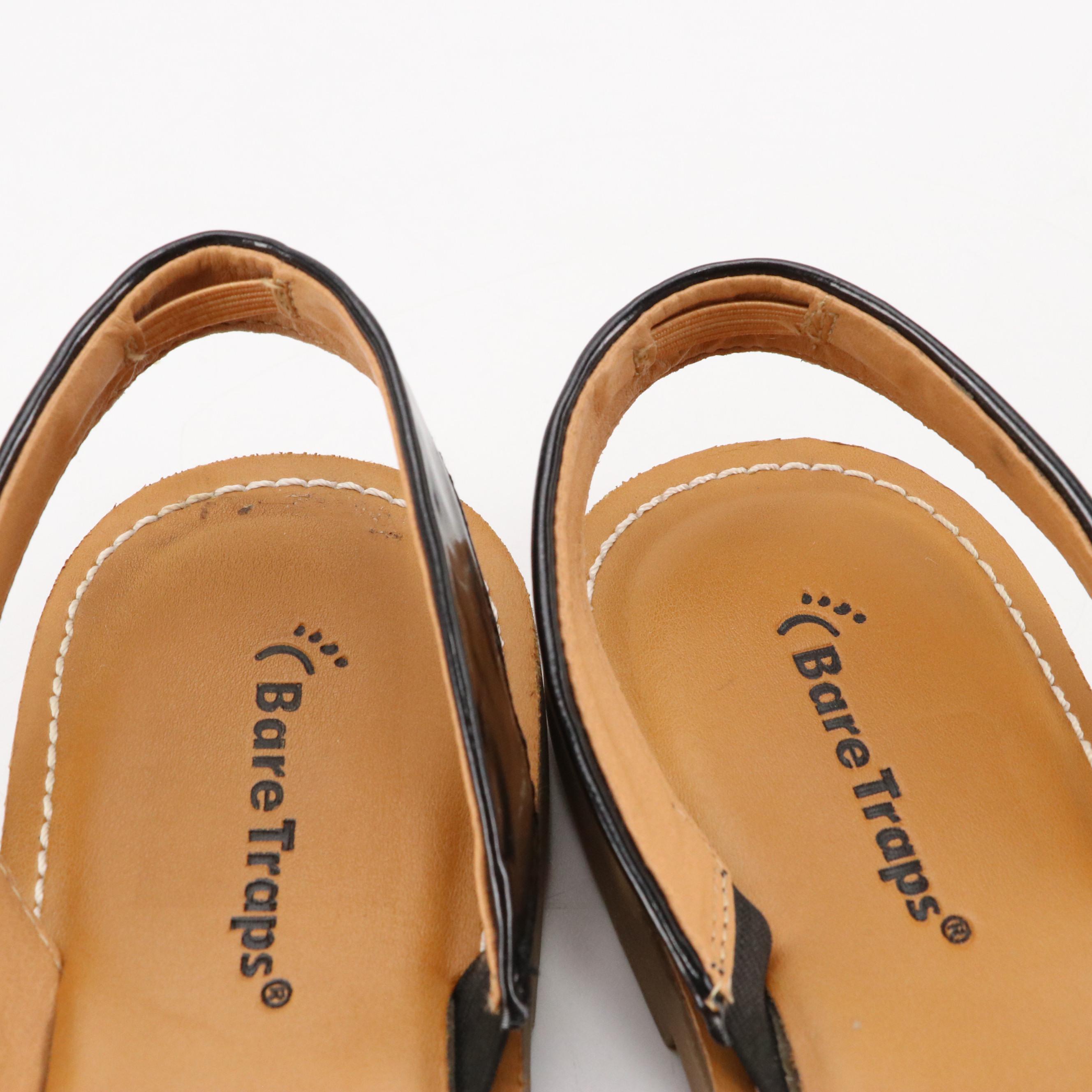 Bare Traps Vienna Slingback Flats with Anne Klein Open-Toe Mules in Leather