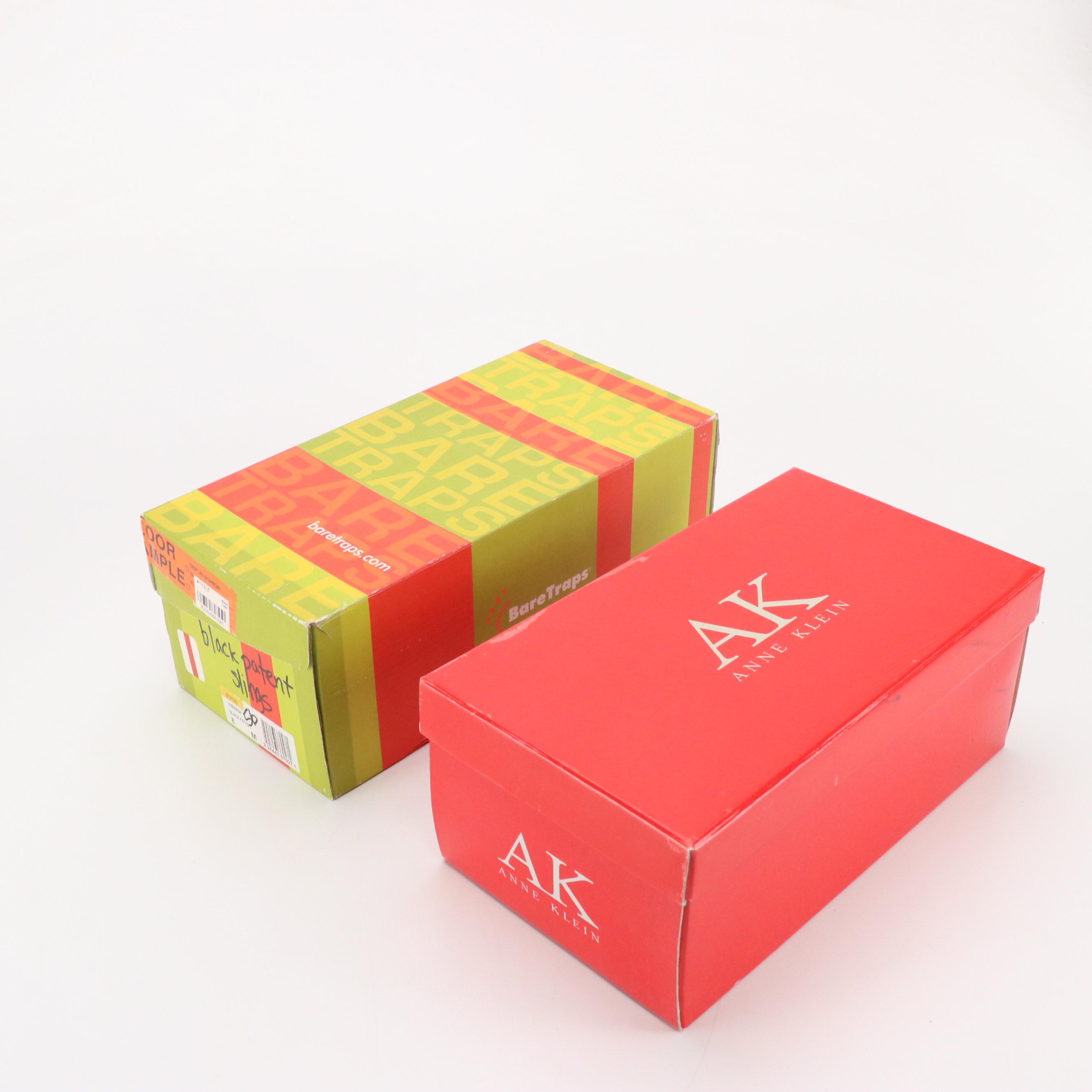 Bare Traps Vienna Slingback Flats with Anne Klein Open-Toe Mules in Leather