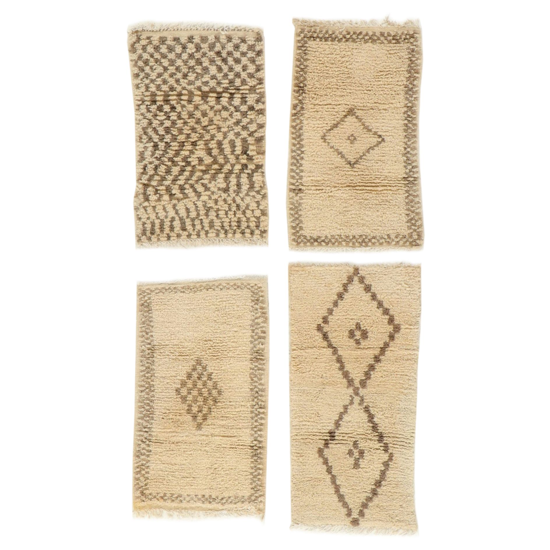 Pair of Hand-Knotted Moroccan Berber Accent Rugs