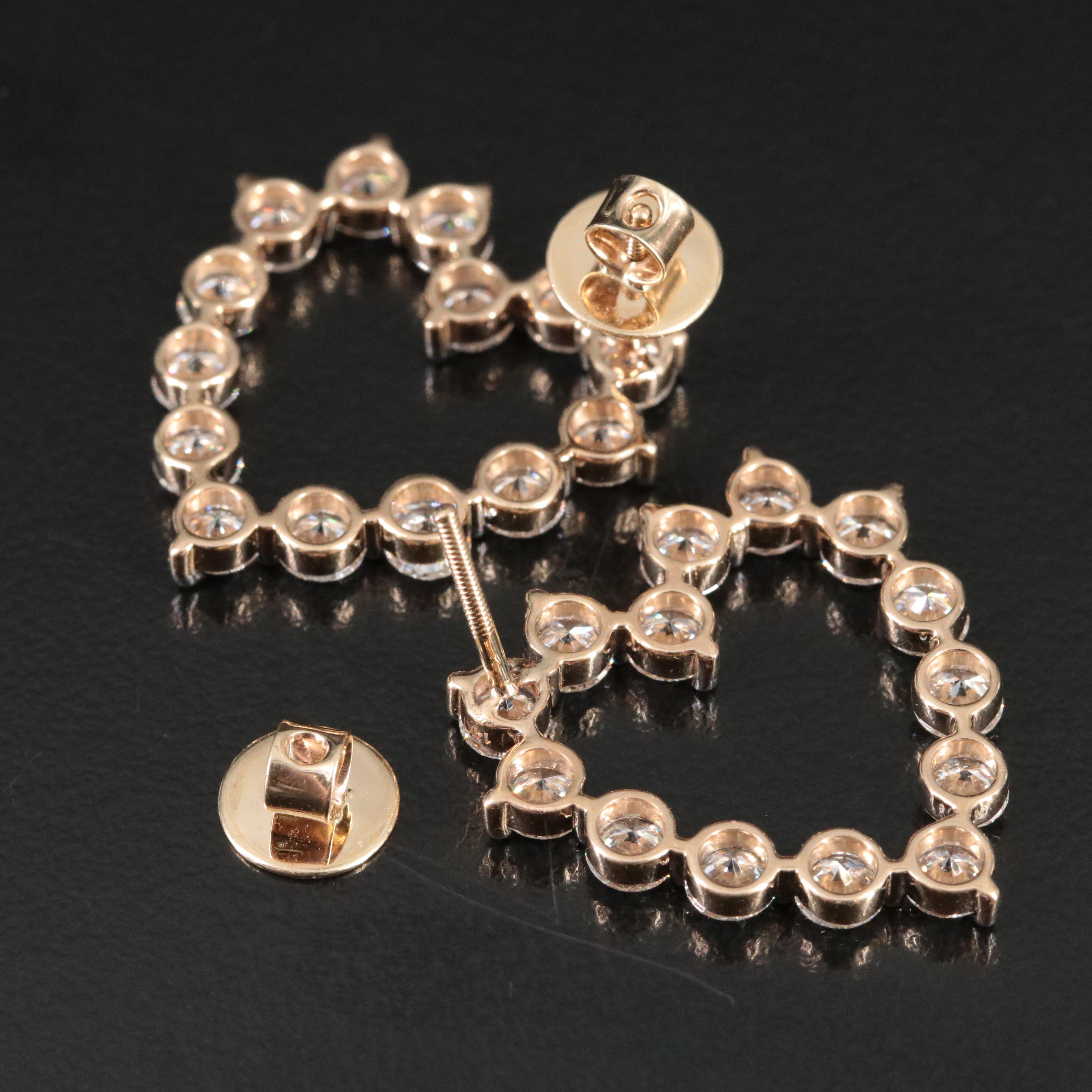 14K 6.24 CT Lab Grown Diamond Heart Earrings