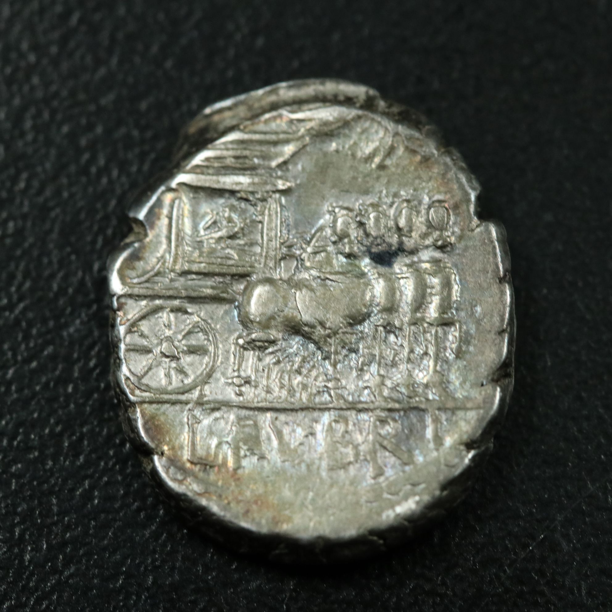 Ancient Roman Republic AR Denarius Coin of L. Rubrius Dossenus, ca. 87 B.C.