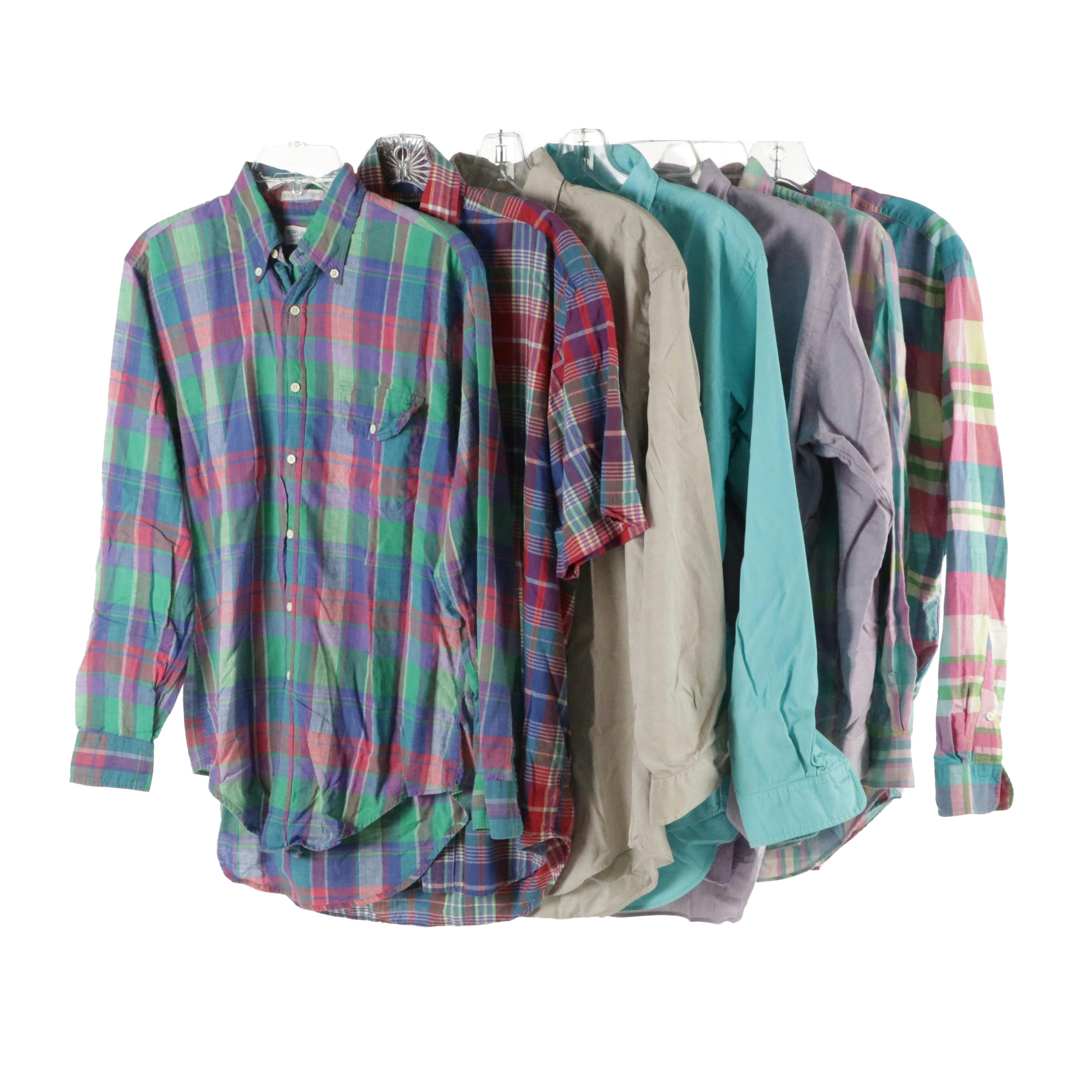 Men's Ralph Lauren and Brooks Brother Cotton Button-Down Shirts