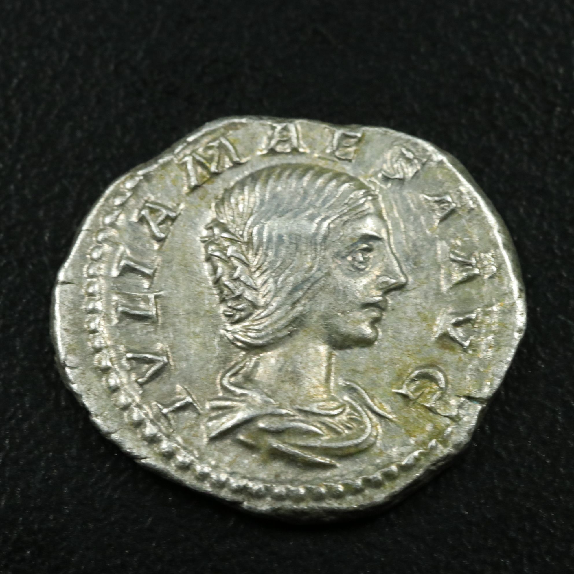 Ancient Roman Imperial AR Denarius Coin of Julia Maesa, ca. 218 A.D.