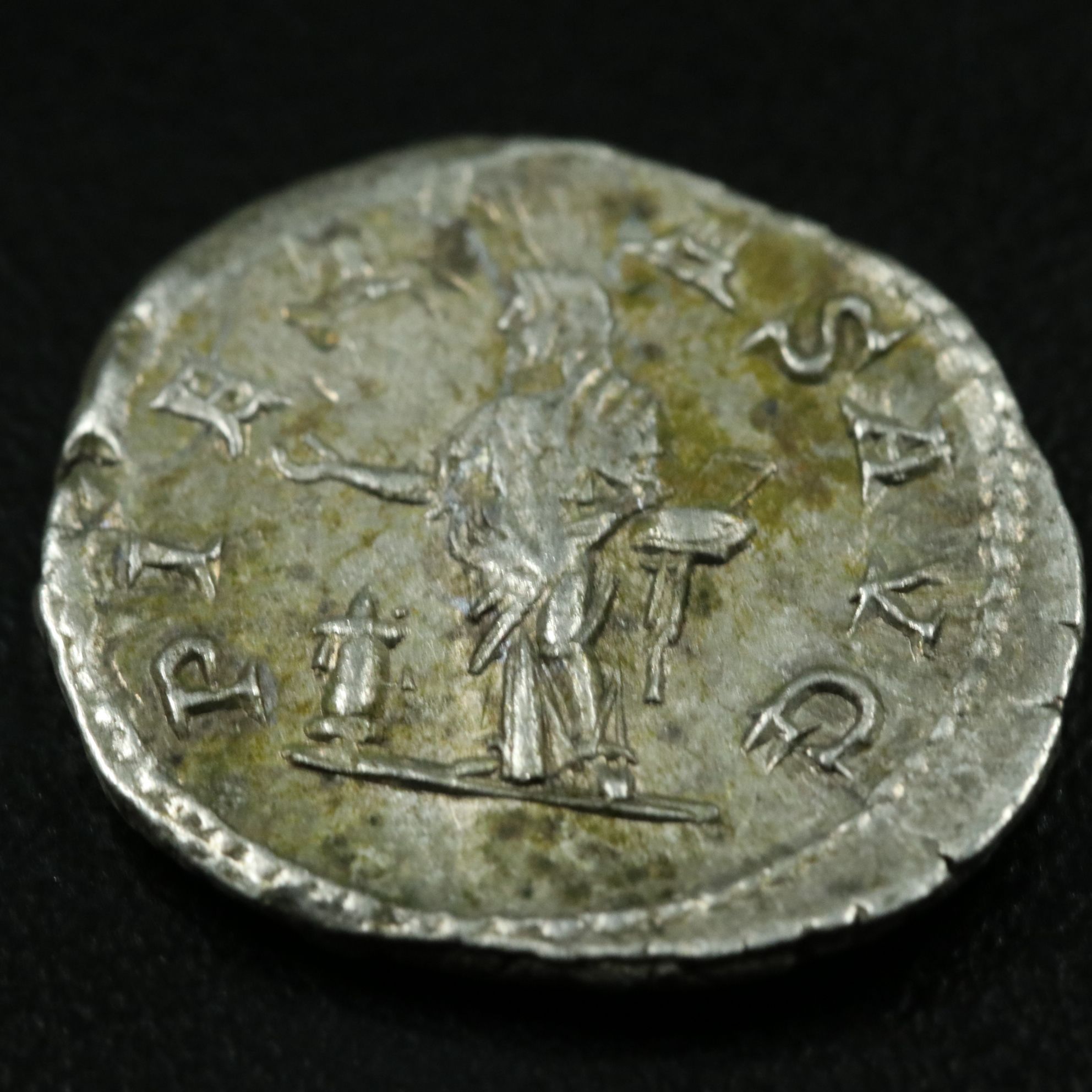 Ancient Roman Imperial AR Denarius Coin of Julia Maesa, ca. 218 A.D.