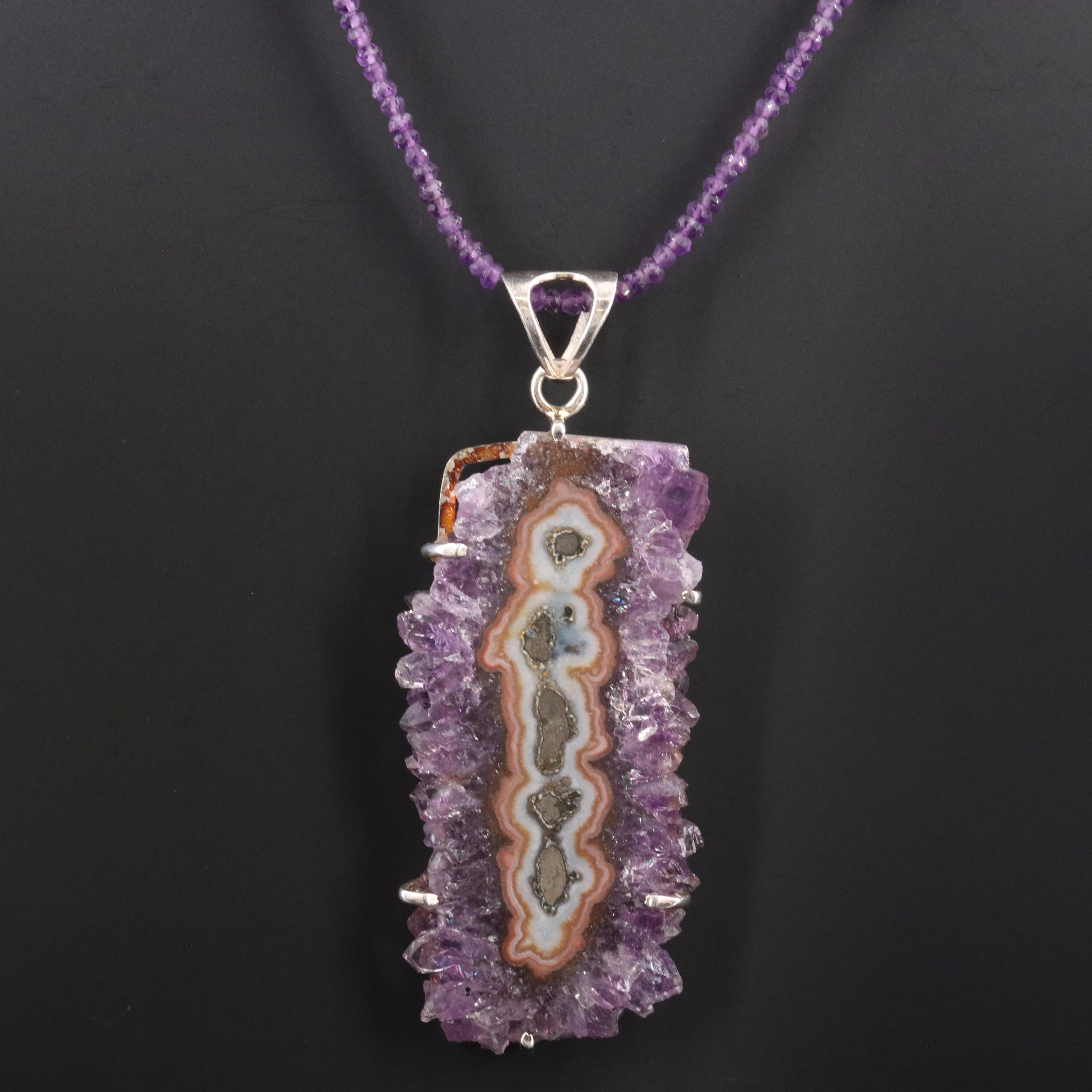 Sterling Amethyst Pendant Necklace