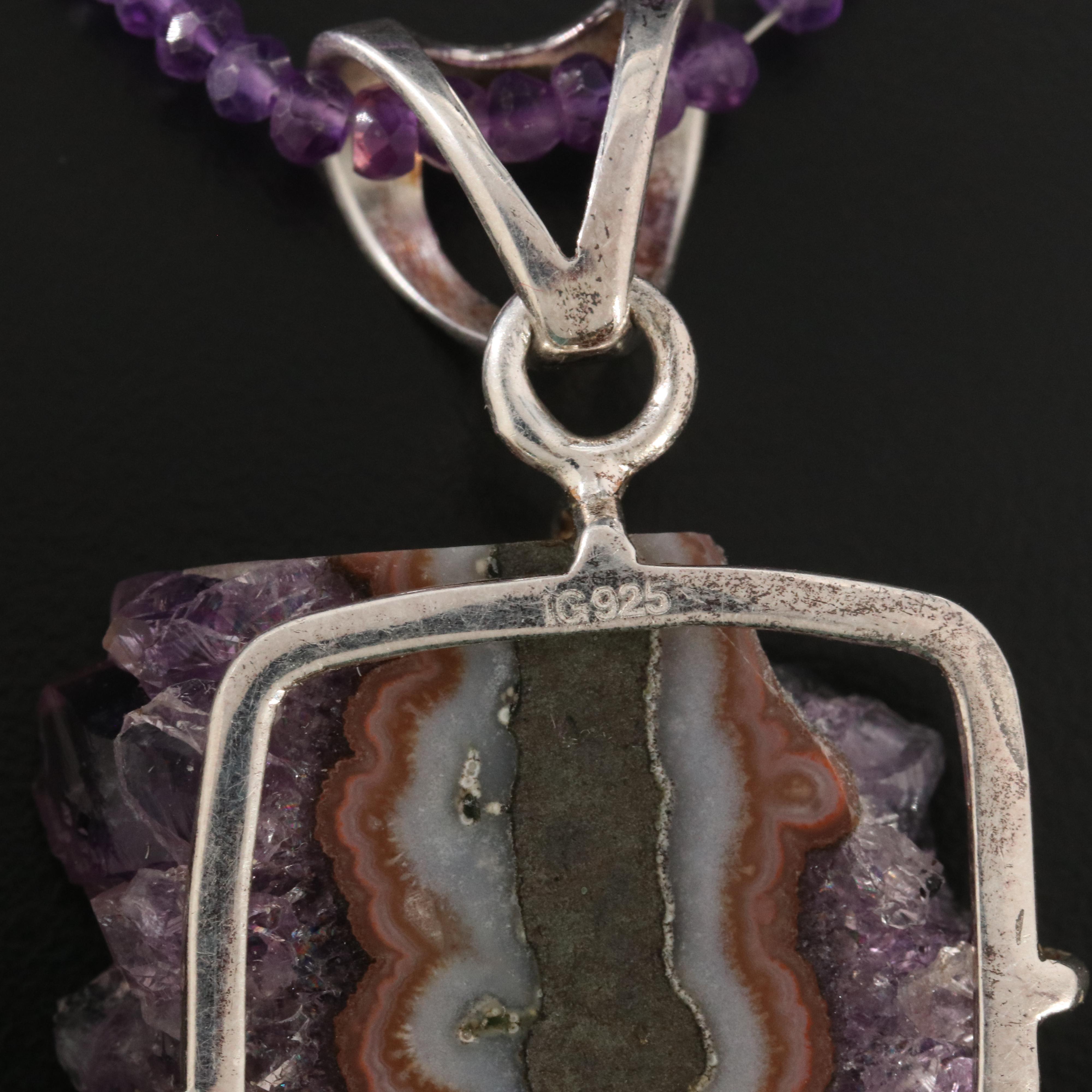 Sterling Amethyst Pendant Necklace