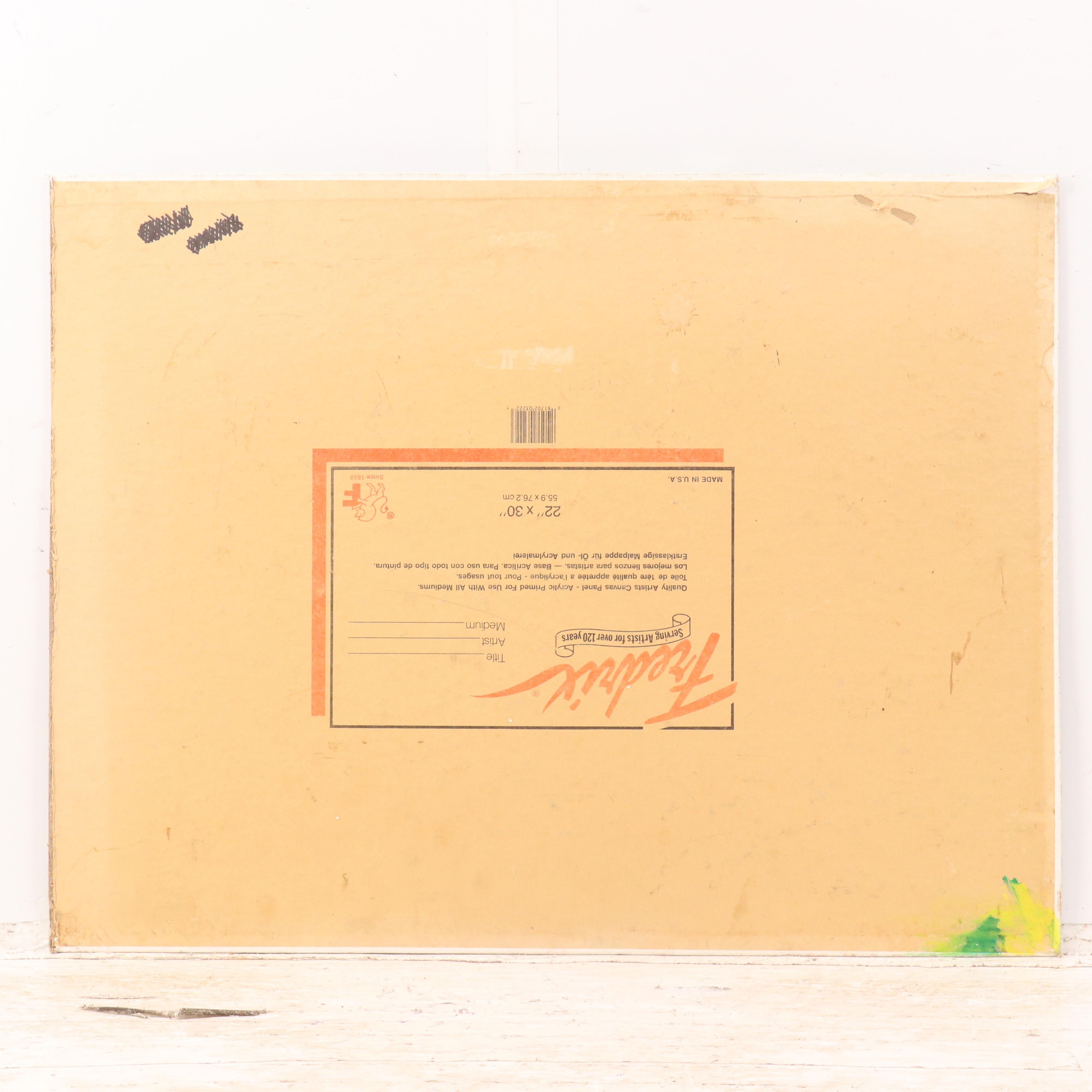 Scenic Acrylic Painting with Waterfowl, Late 20th / 21st Century