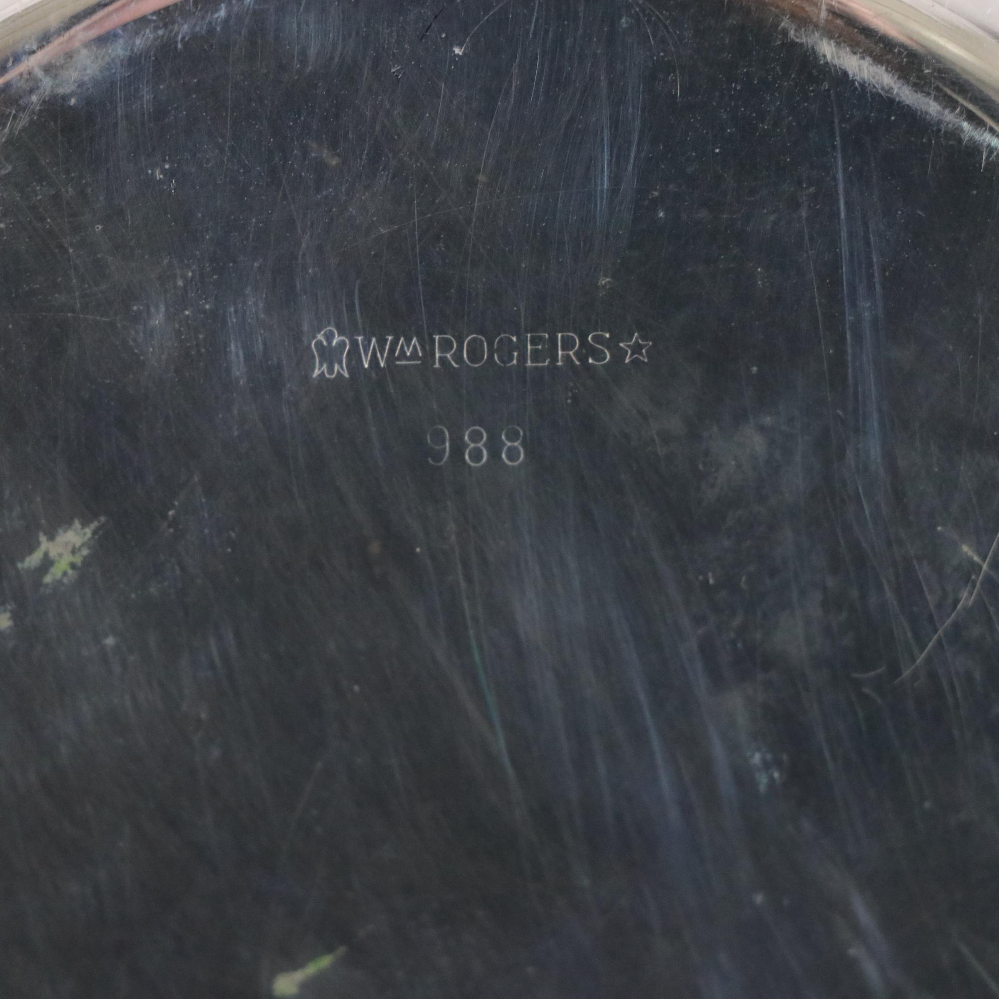 Silver Plate Meat Platters, Dessert Plates, and Cobalt Glass Condiment Cups