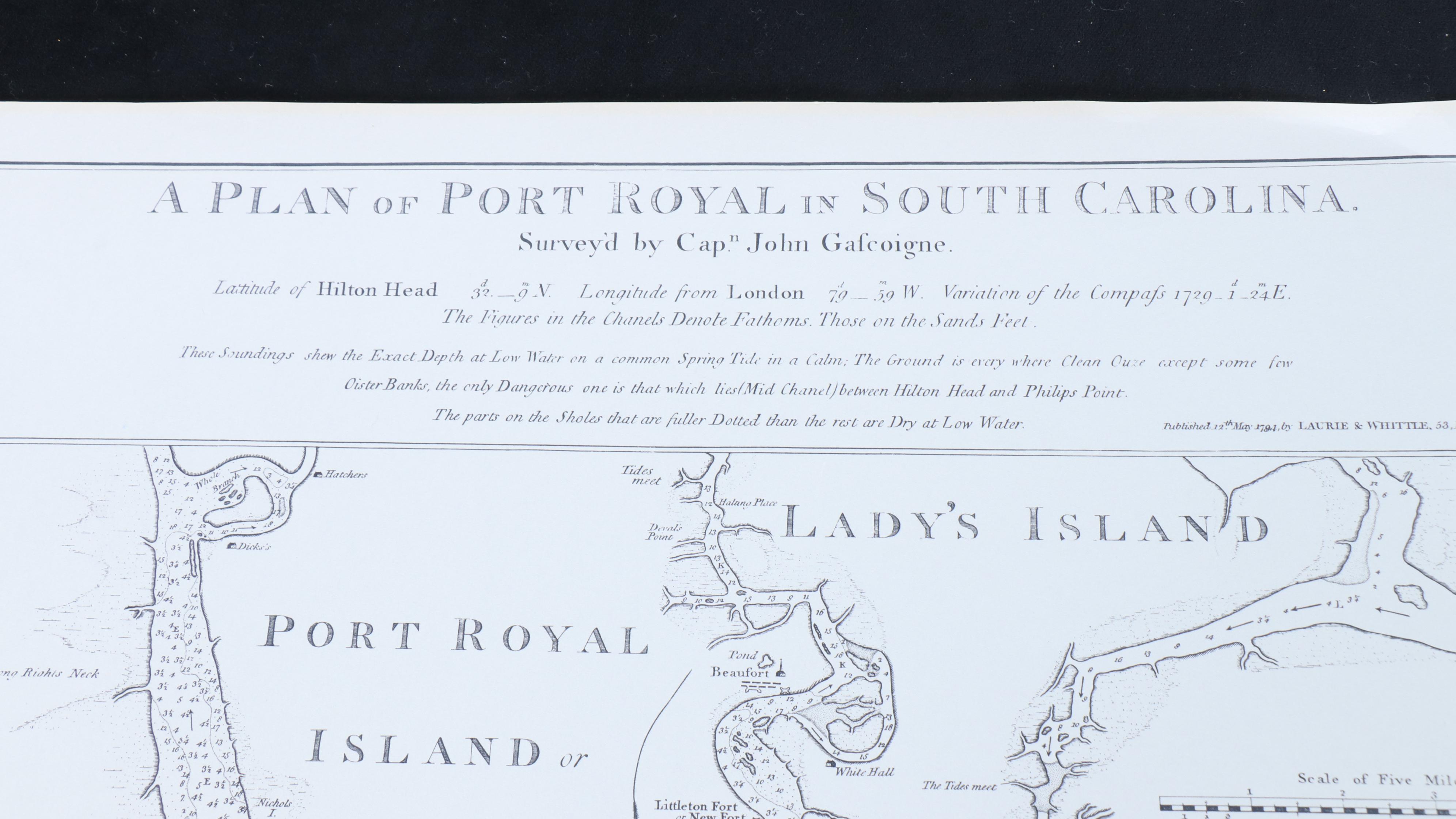 Reproduction Maps of "A Plan of Port Royal in South Carolina"