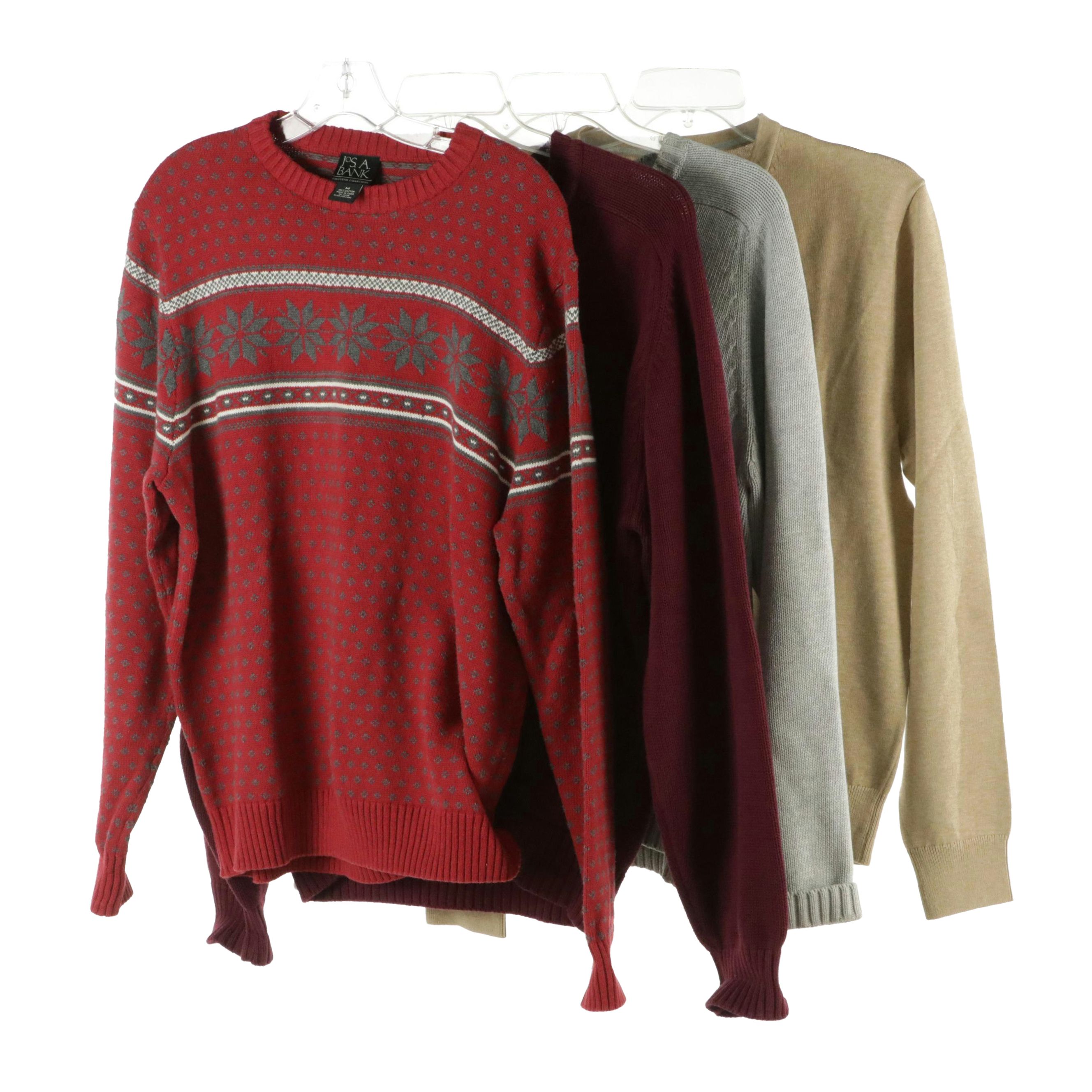 Men's Lands' End Cotton Knit Pullover & V-Necks, JoS. A. Bank Fair Isle Sweater