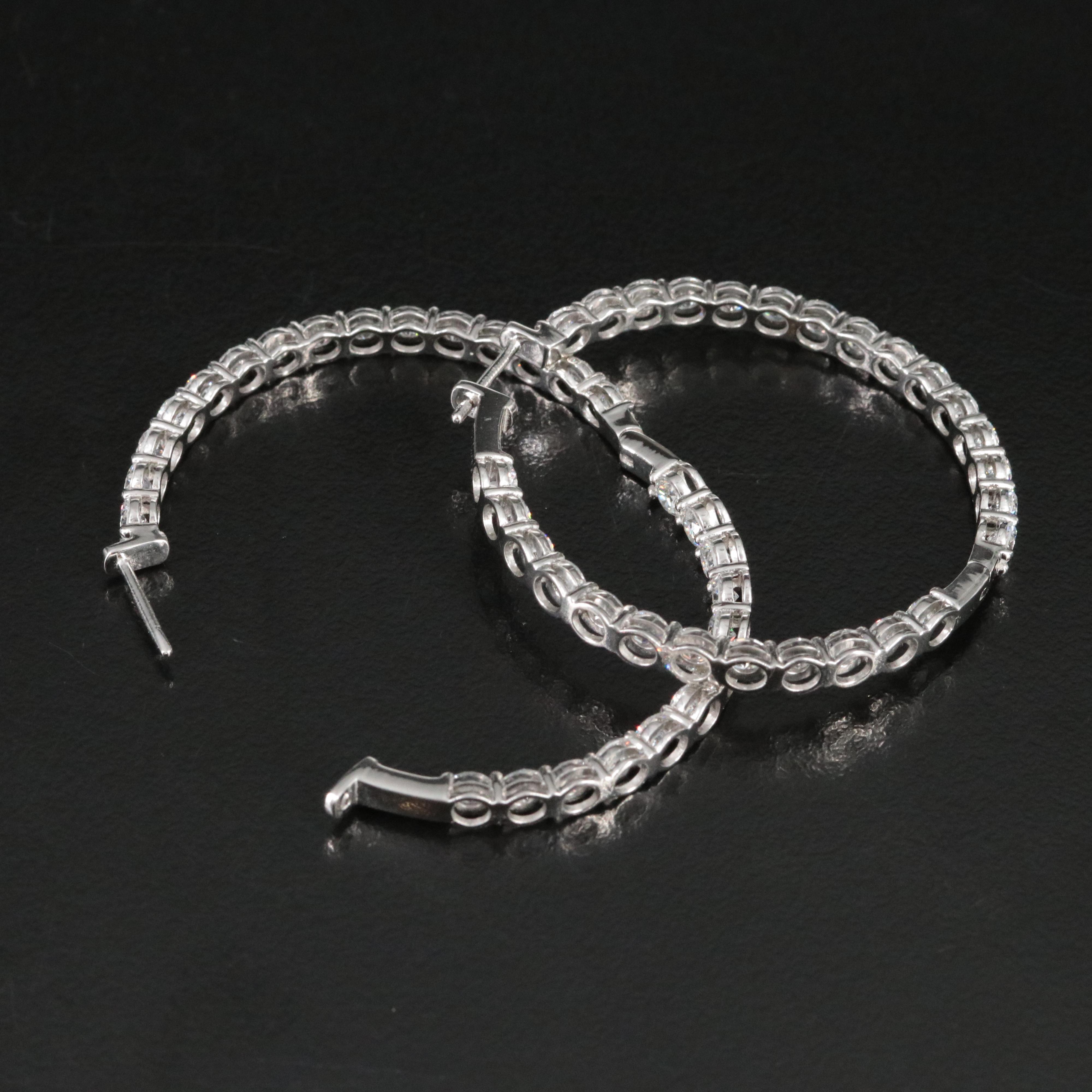 Platinum 6.45 CTW Lab Grown Dimaond Inside Out Hoop Earrings