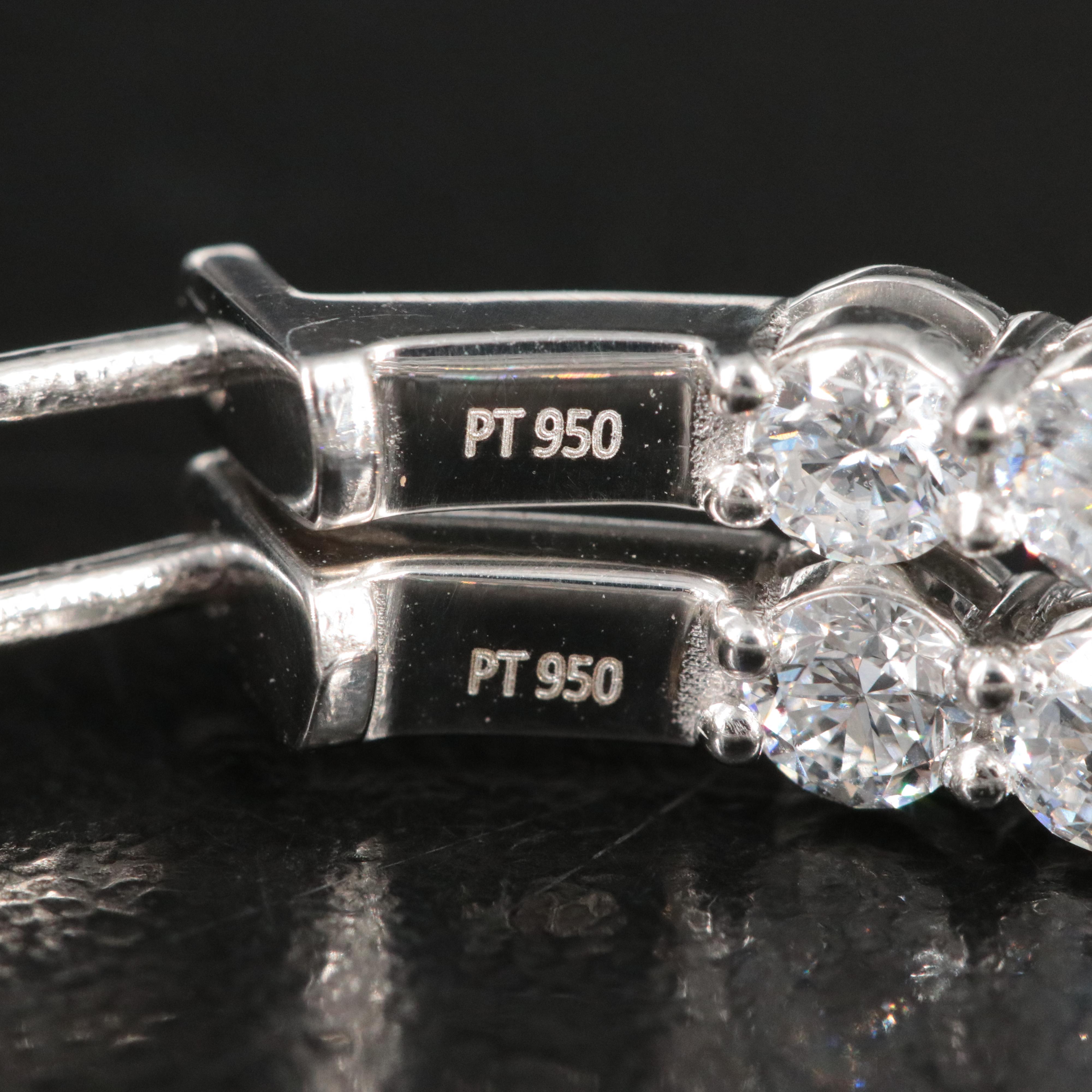 Platinum 6.45 CTW Lab Grown Dimaond Inside Out Hoop Earrings