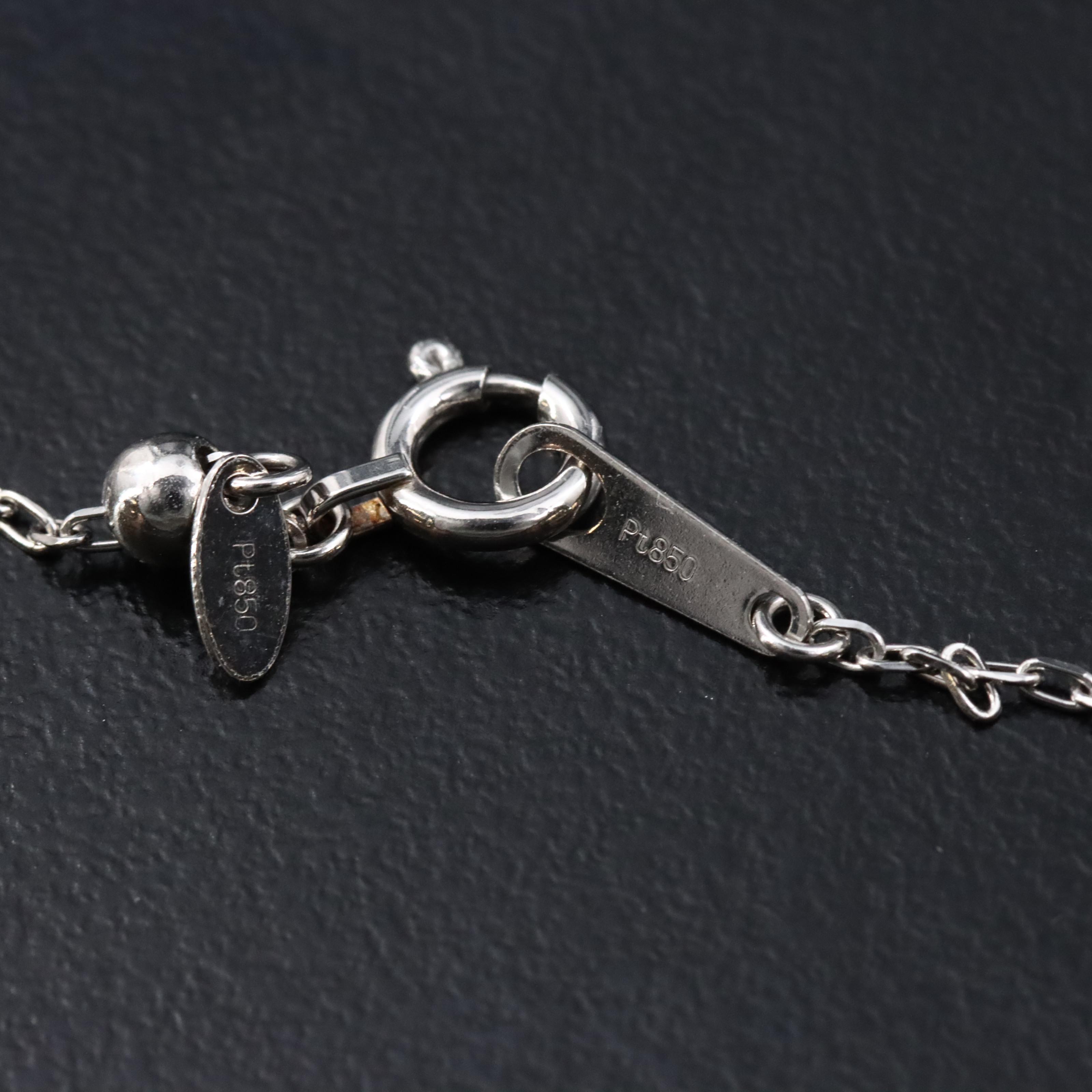 Platinum Emerald and Diamond Pendant on Adjustable Chain Necklace