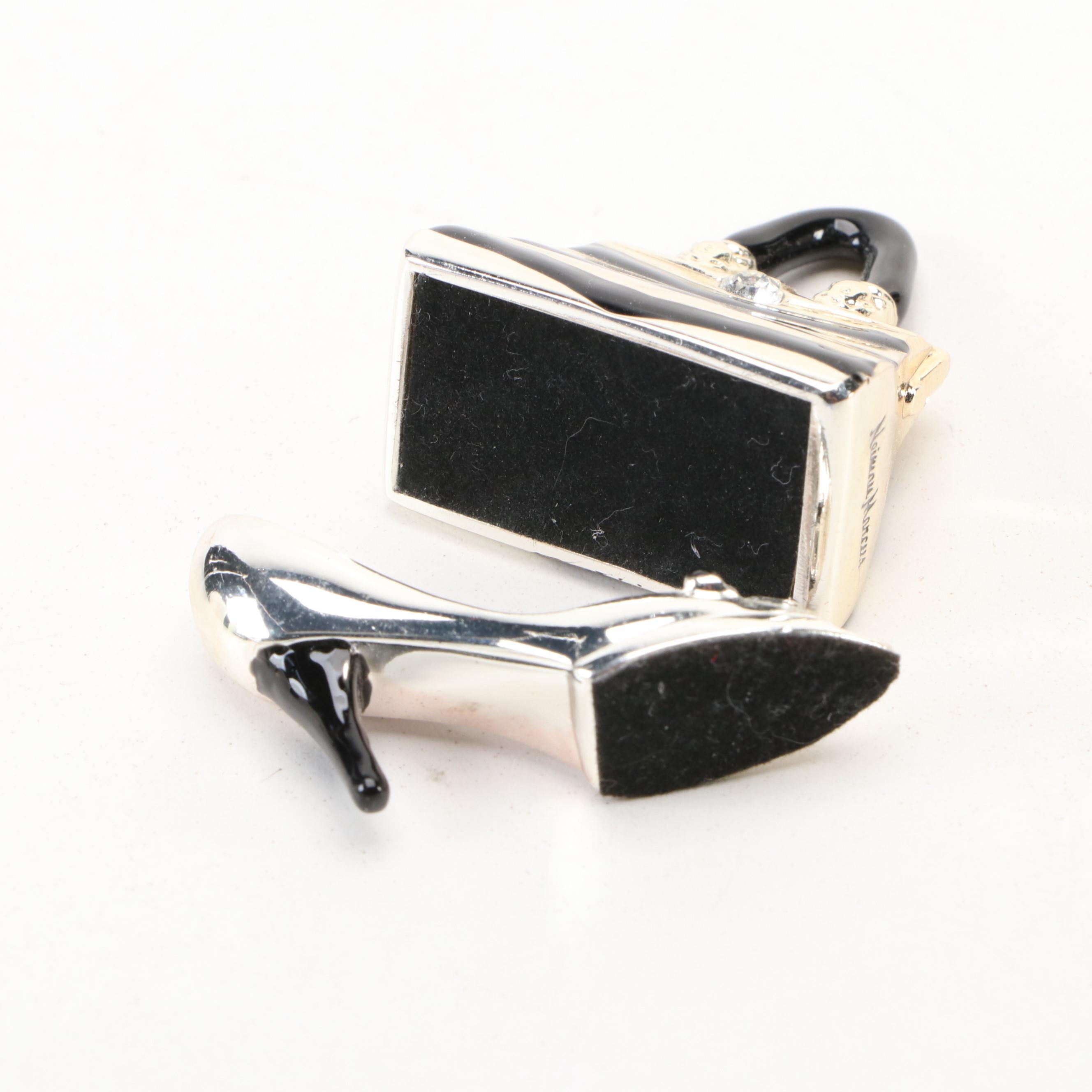 Neiman Marcus Shoe and Handbag Enameled Metal Tic-Tac-Toe Game