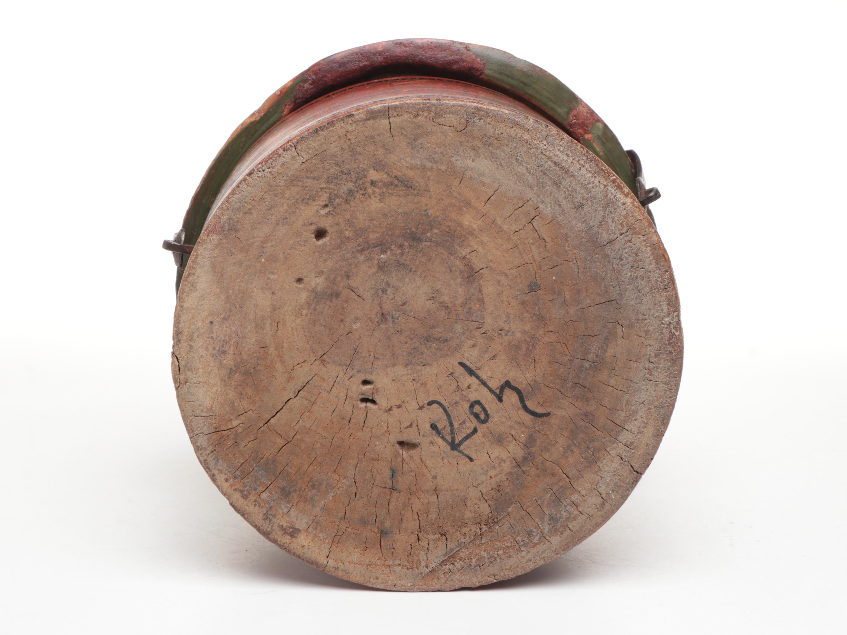 Middle Eastern Style Lacquered Wood Spice Box with Japanese Cast Iron Teapot