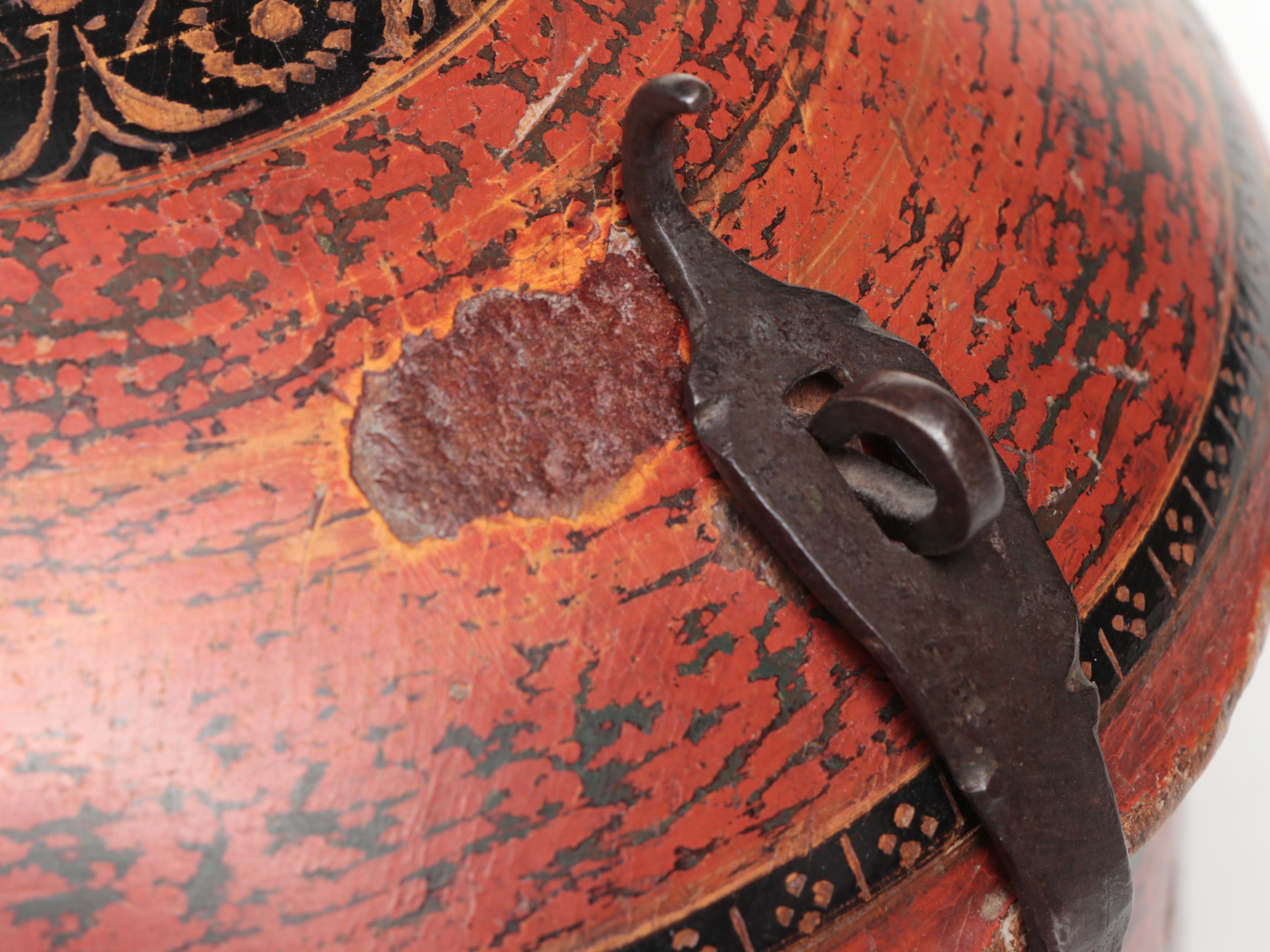 Middle Eastern Style Lacquered Wood Spice Box with Japanese Cast Iron Teapot
