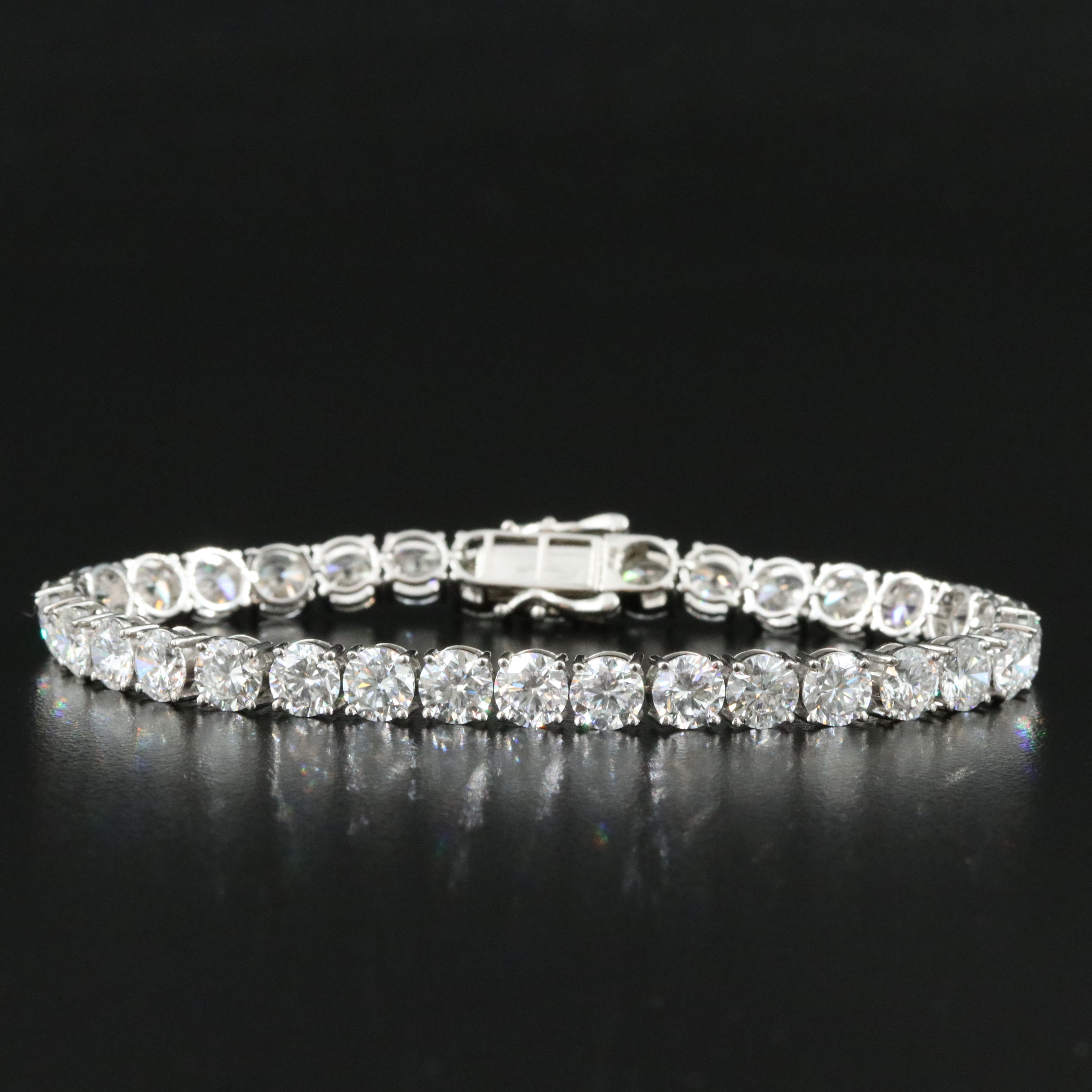 Platinum 18.15 CTW Lab Grown Diamond Line Bracelet