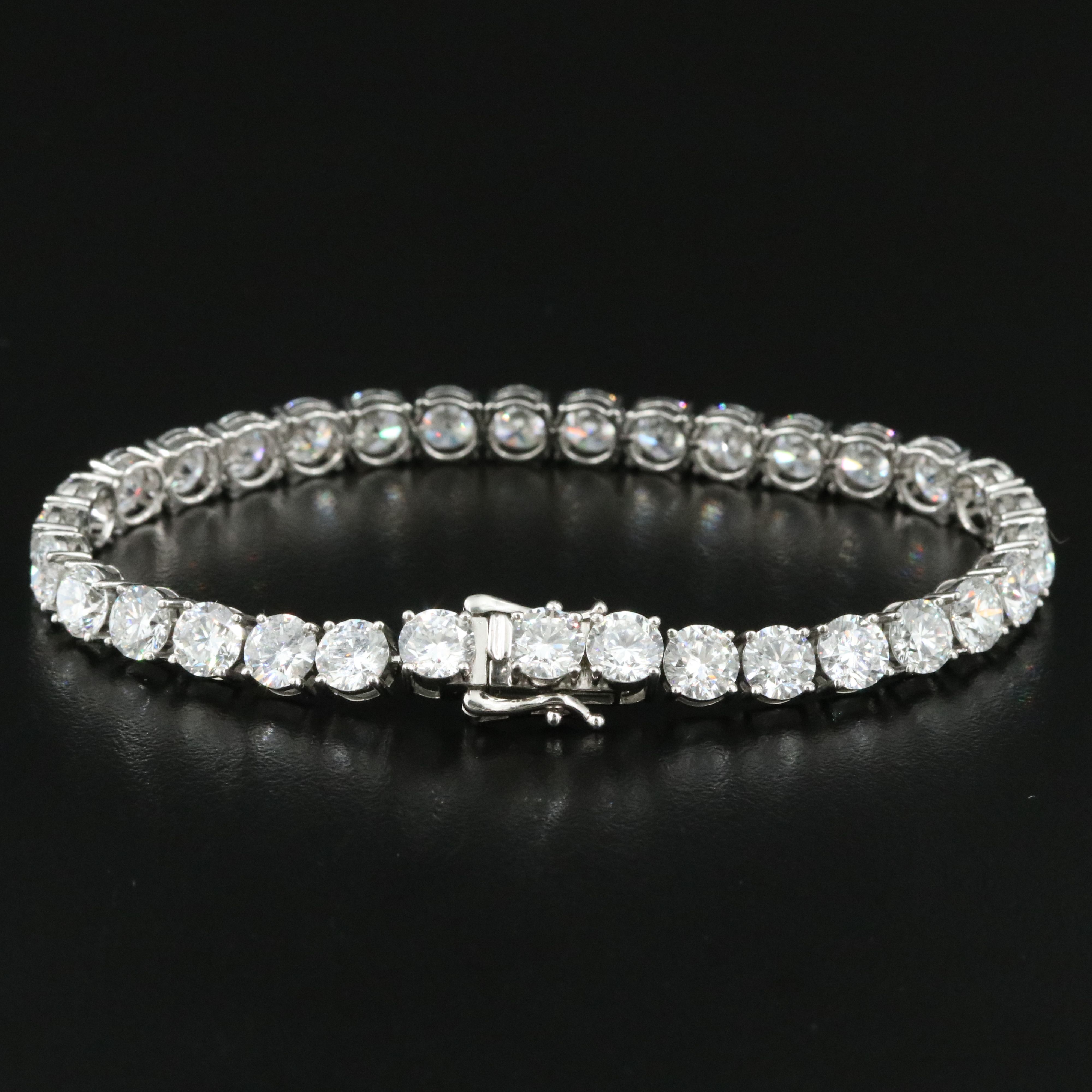 Platinum 18.15 CTW Lab Grown Diamond Line Bracelet