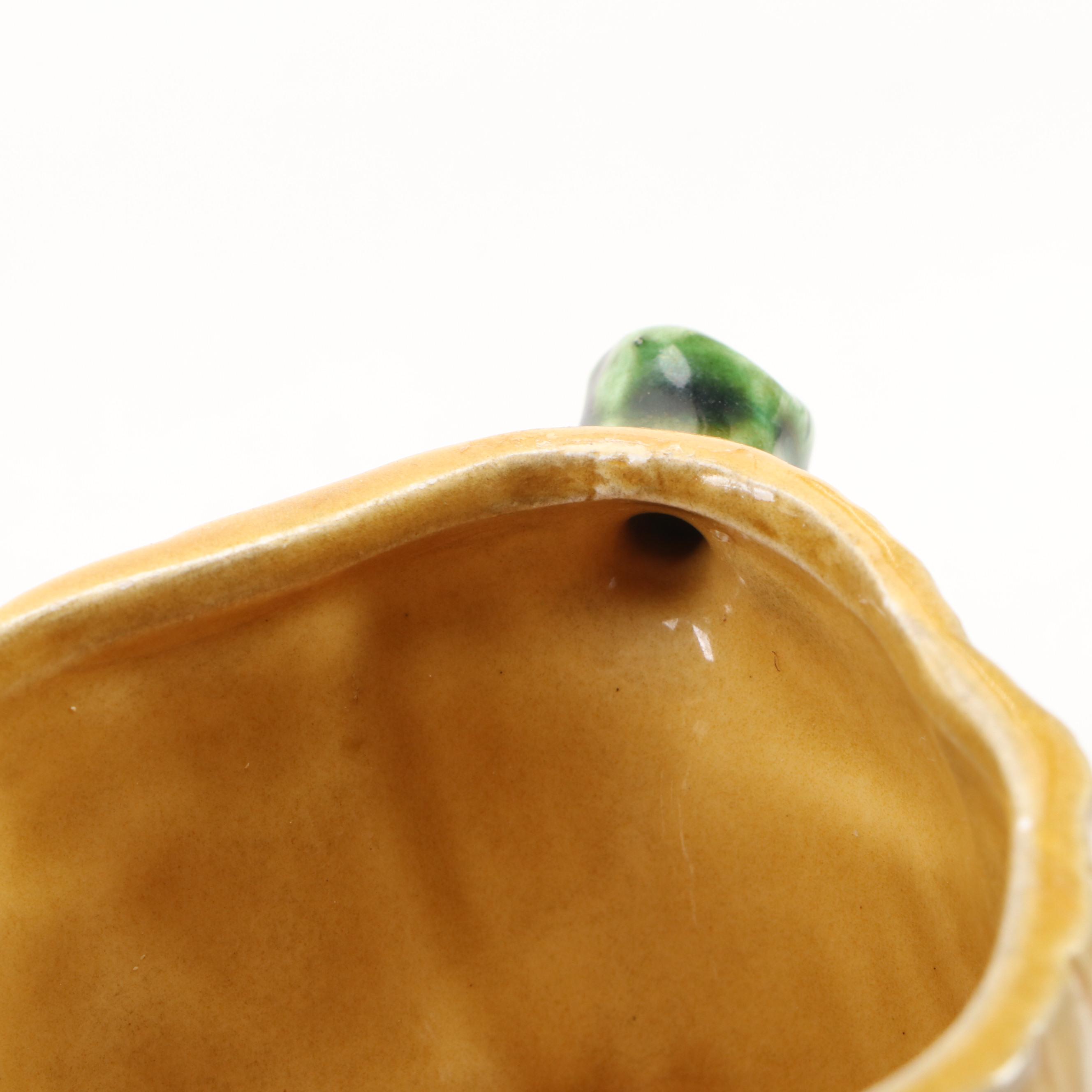 Vintage Japanese Majolica Style Owl Condiment Sets, Mid-20th Century