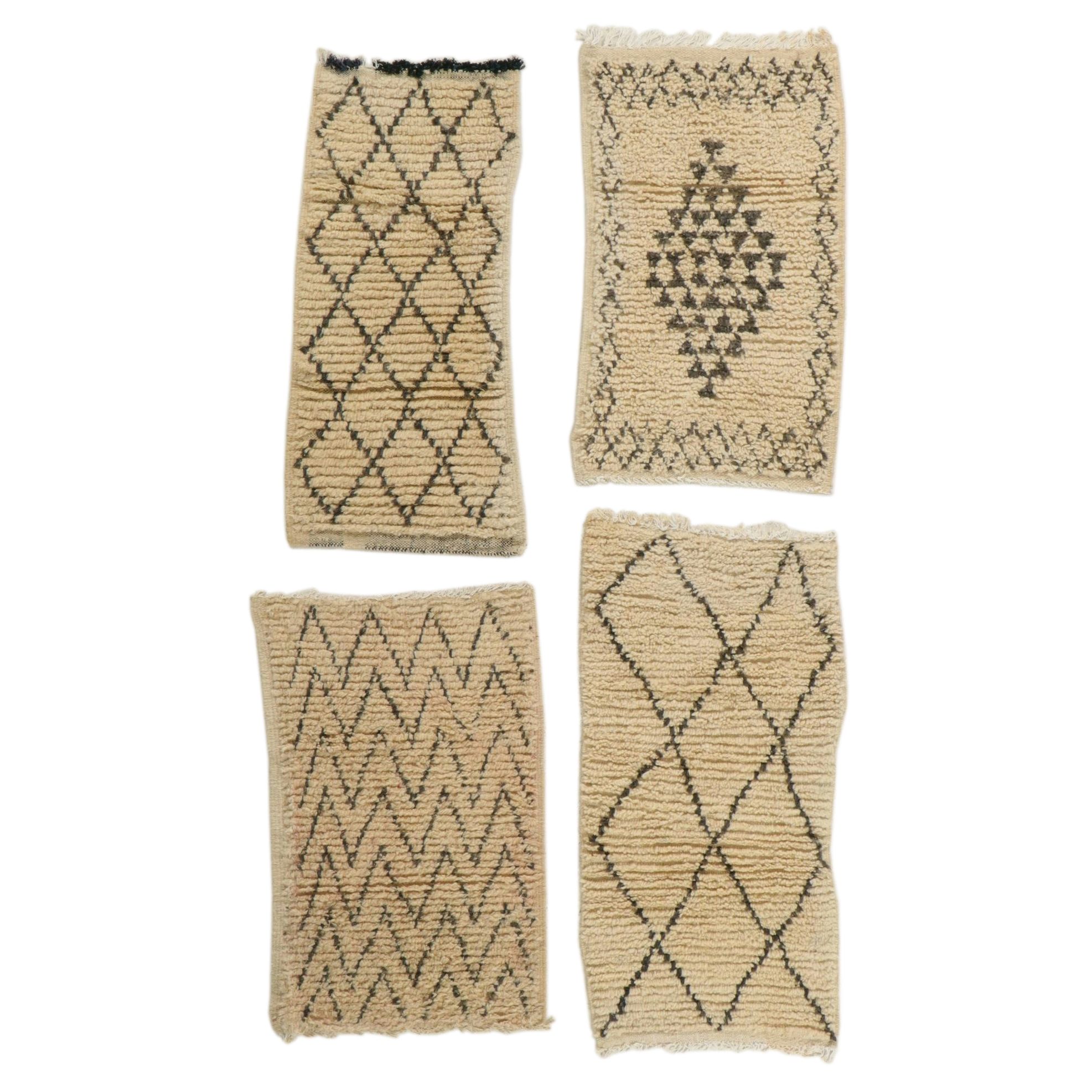 Four Hand-Knotted Moroccan Berber Accent Rugs