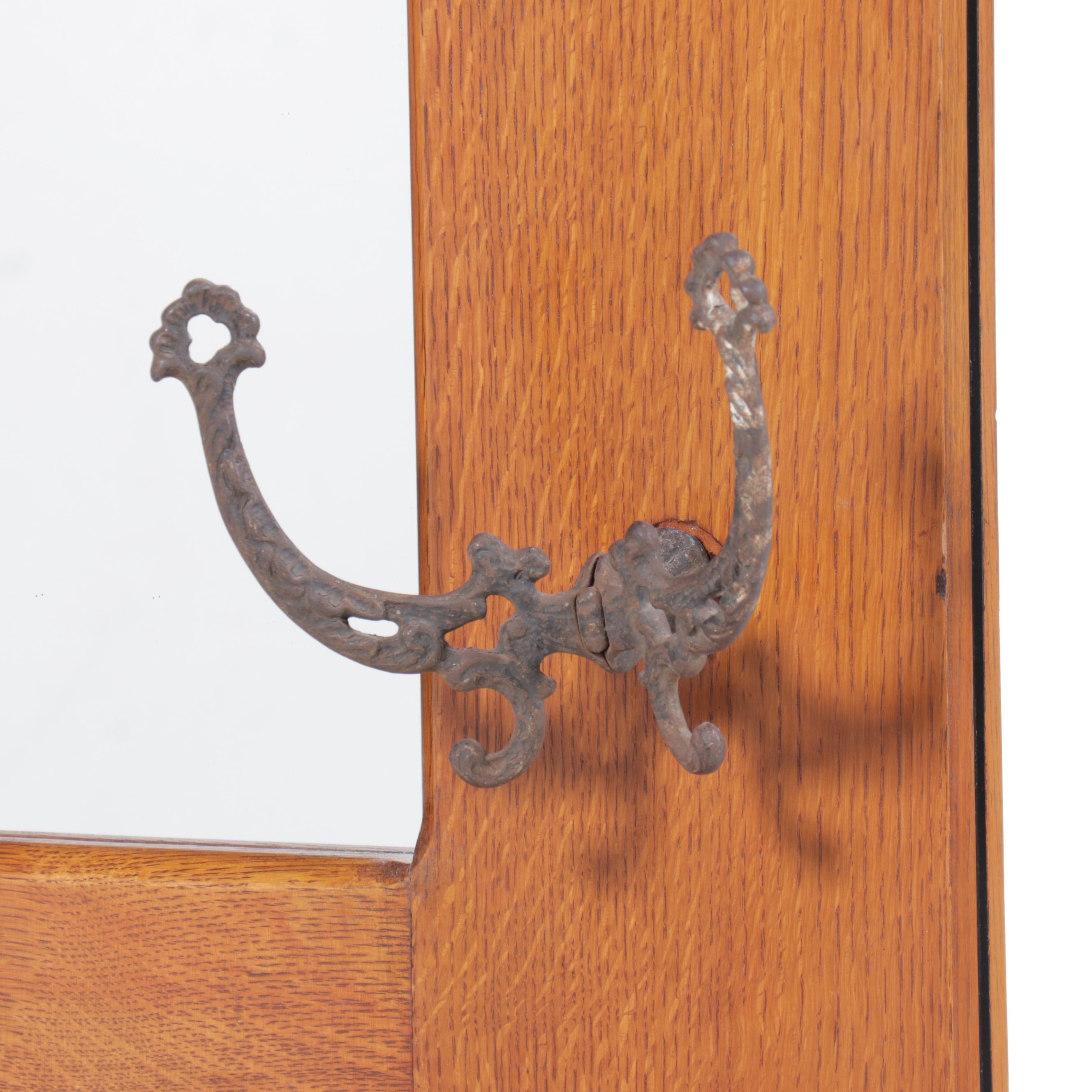 Art Deco Style Oak Hall Tree