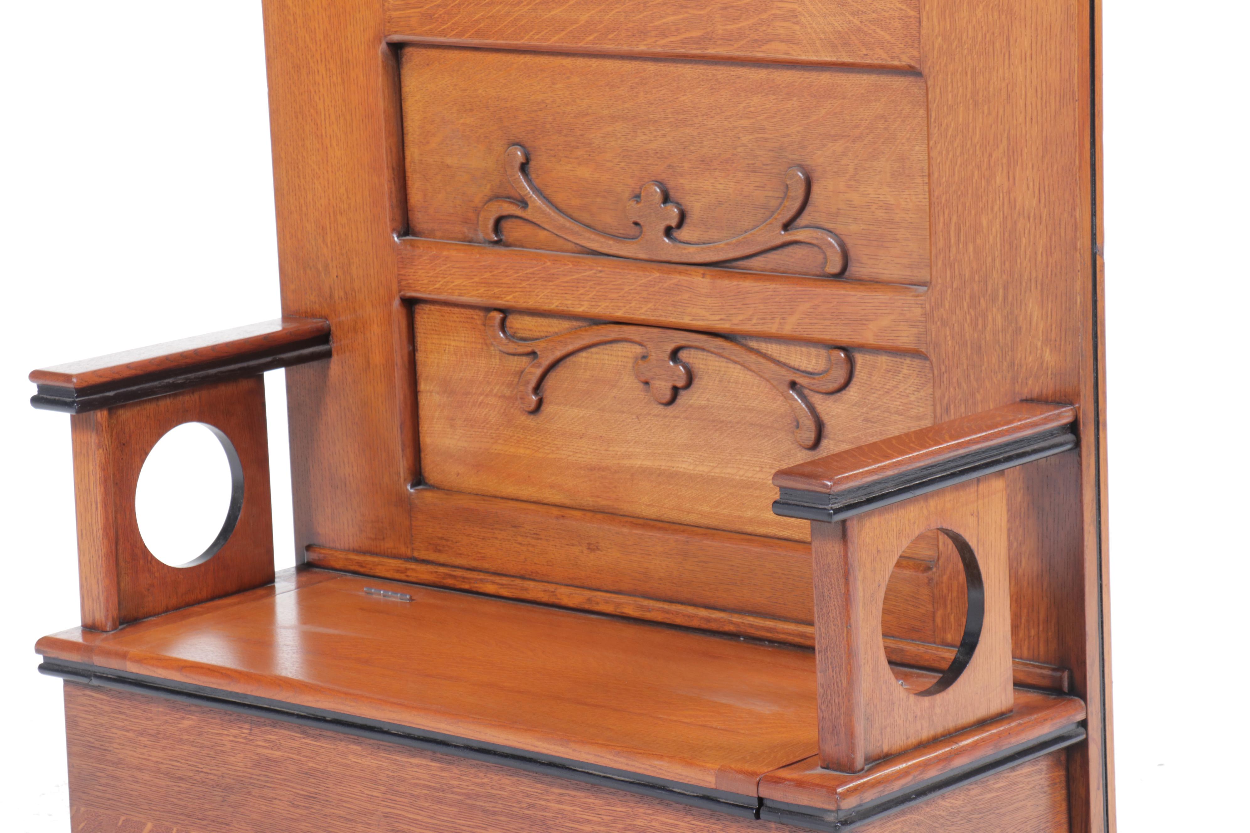 Art Deco Style Oak Hall Tree