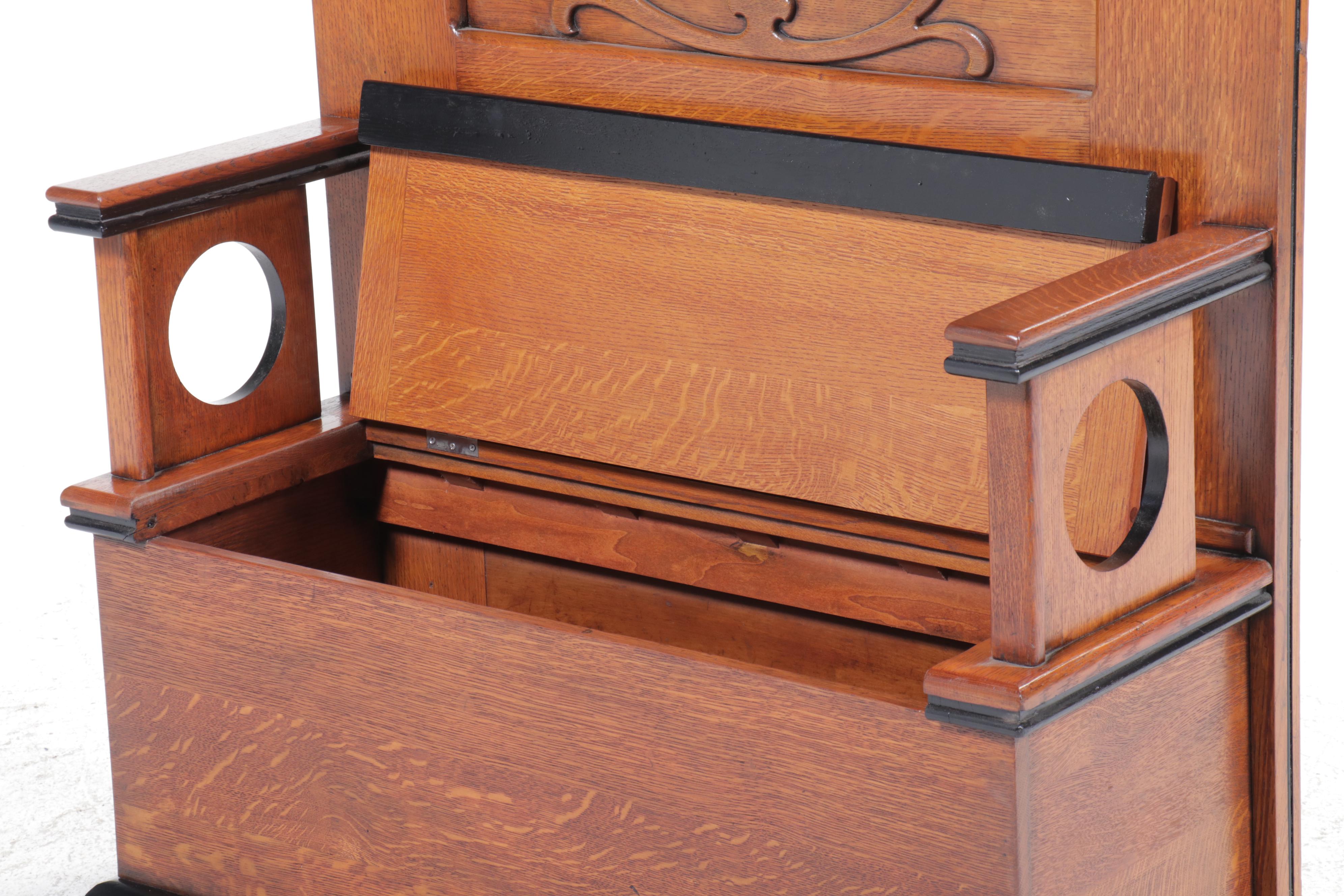 Art Deco Style Oak Hall Tree