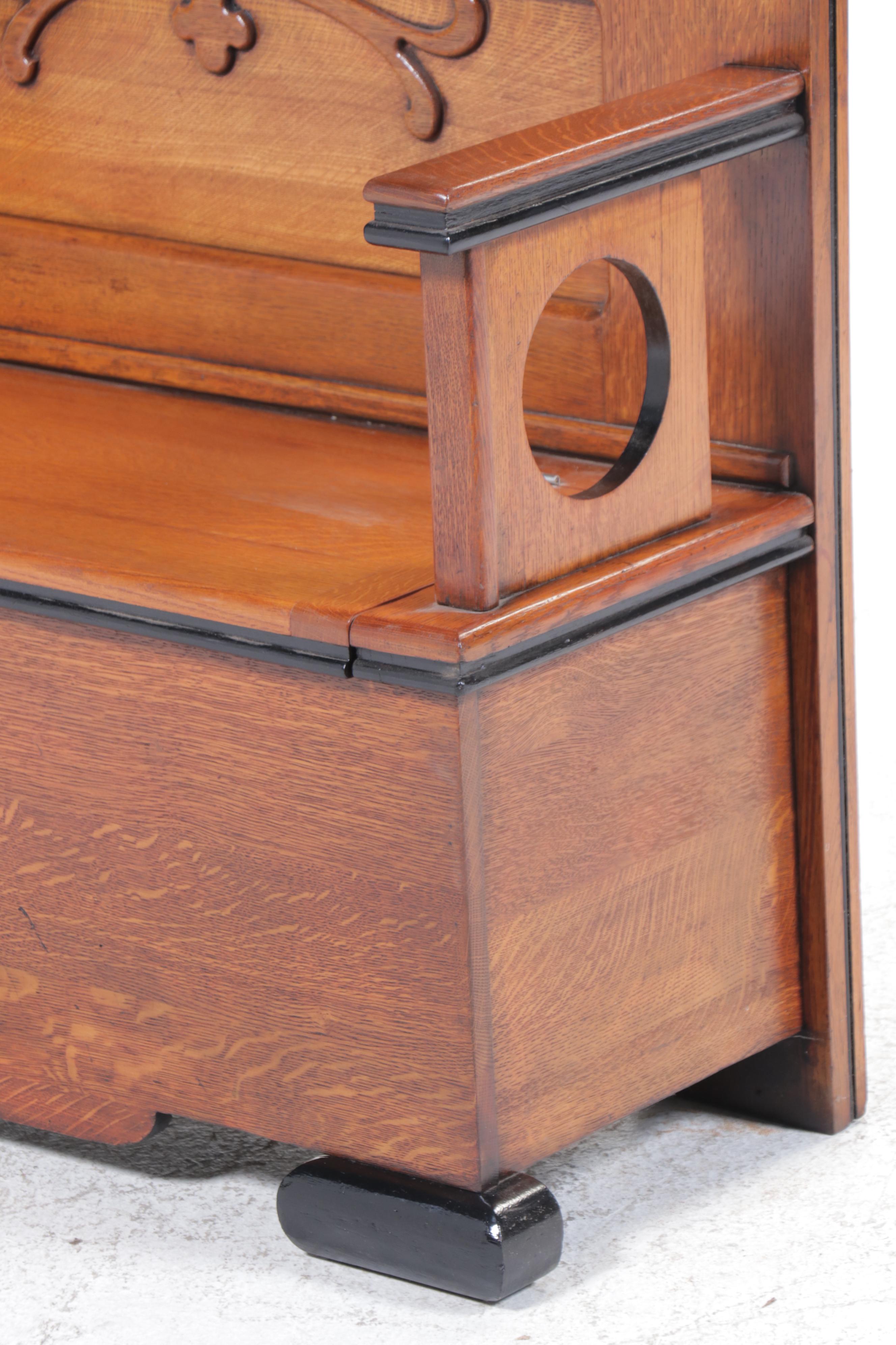 Art Deco Style Oak Hall Tree